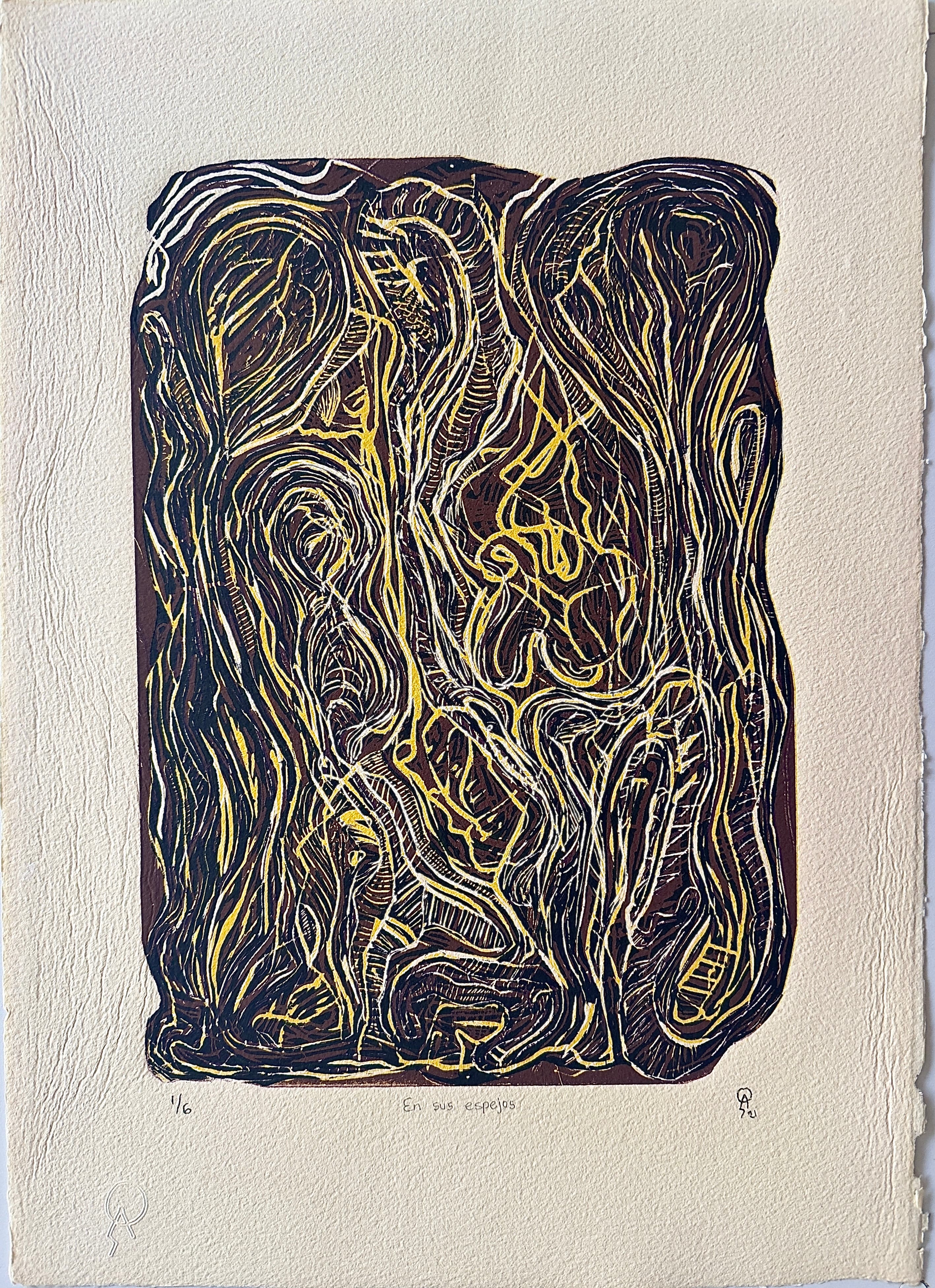 En sus espejos by Patricia Arriola, Placa perdida / papel de algodón Ceiba gráfica, 2021