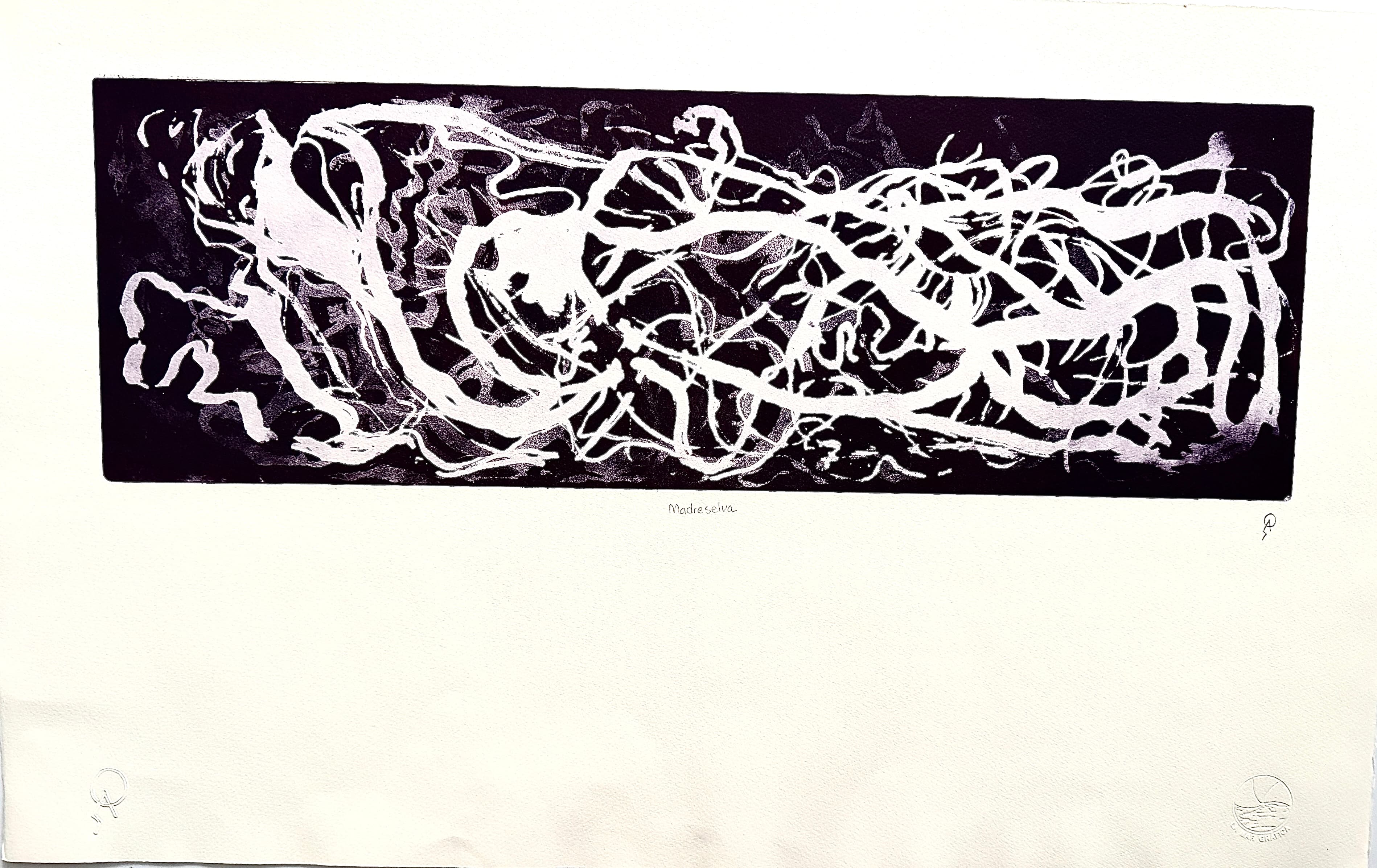 Madre selva II by Patricia Arriola, Litografía en seco / papel de algodón Guarro Super Alfa, 2021