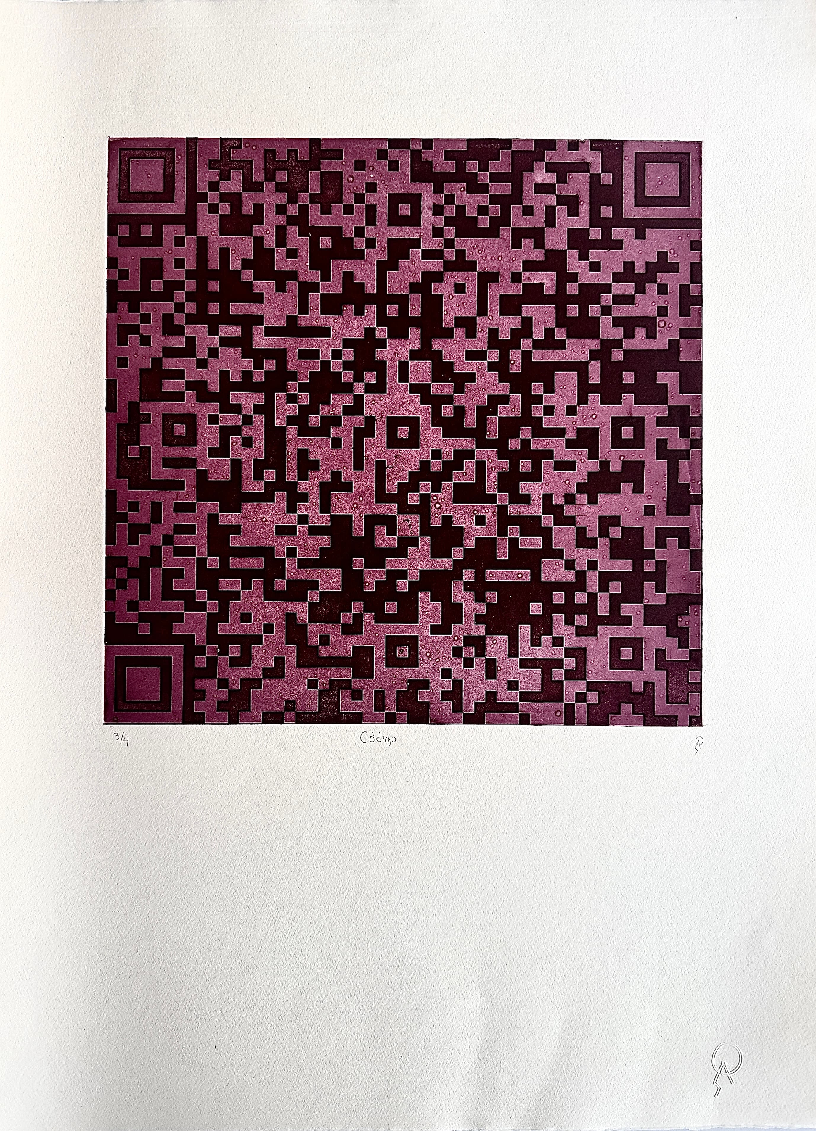 Código by Patricia Arriola, Aguatinta / papel de algodón Guarro Super Alfa. Serie 3 / 4, 2022