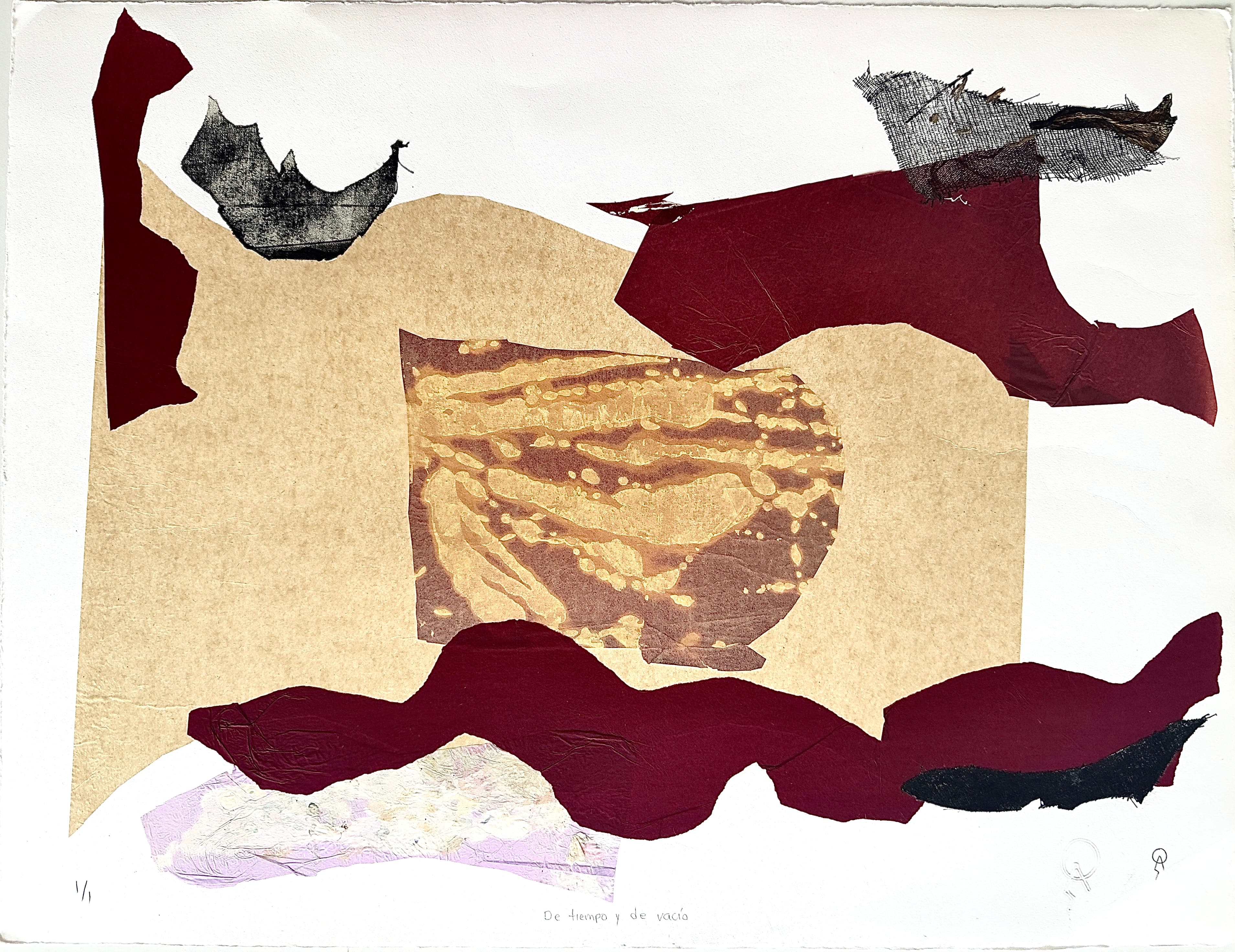 De tiempo y de vacío by Patricia Arriola, Collage / papel de algodón, 2019