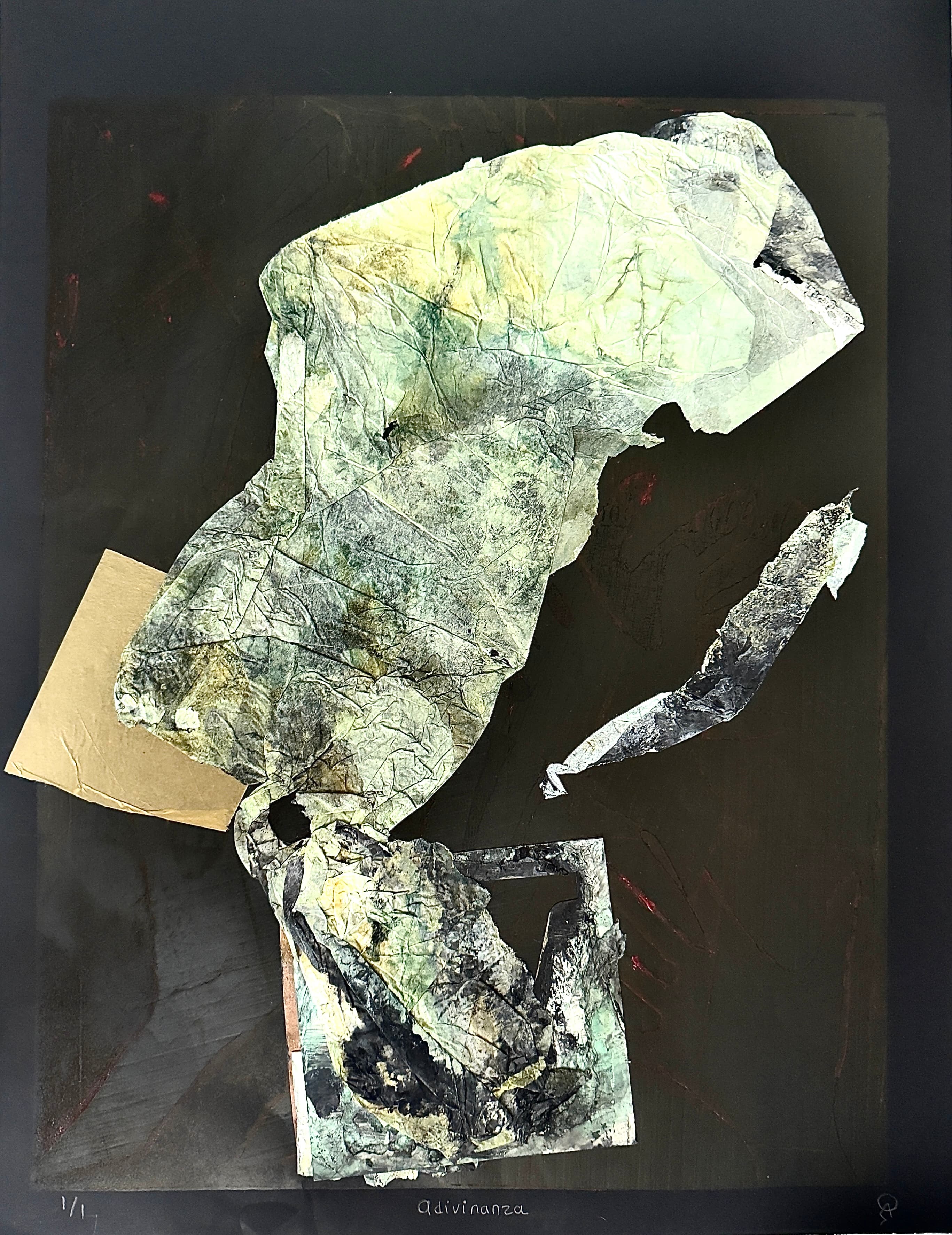 Adivinanza by Patricia Arriola, Collage / papel de algodón, 2019