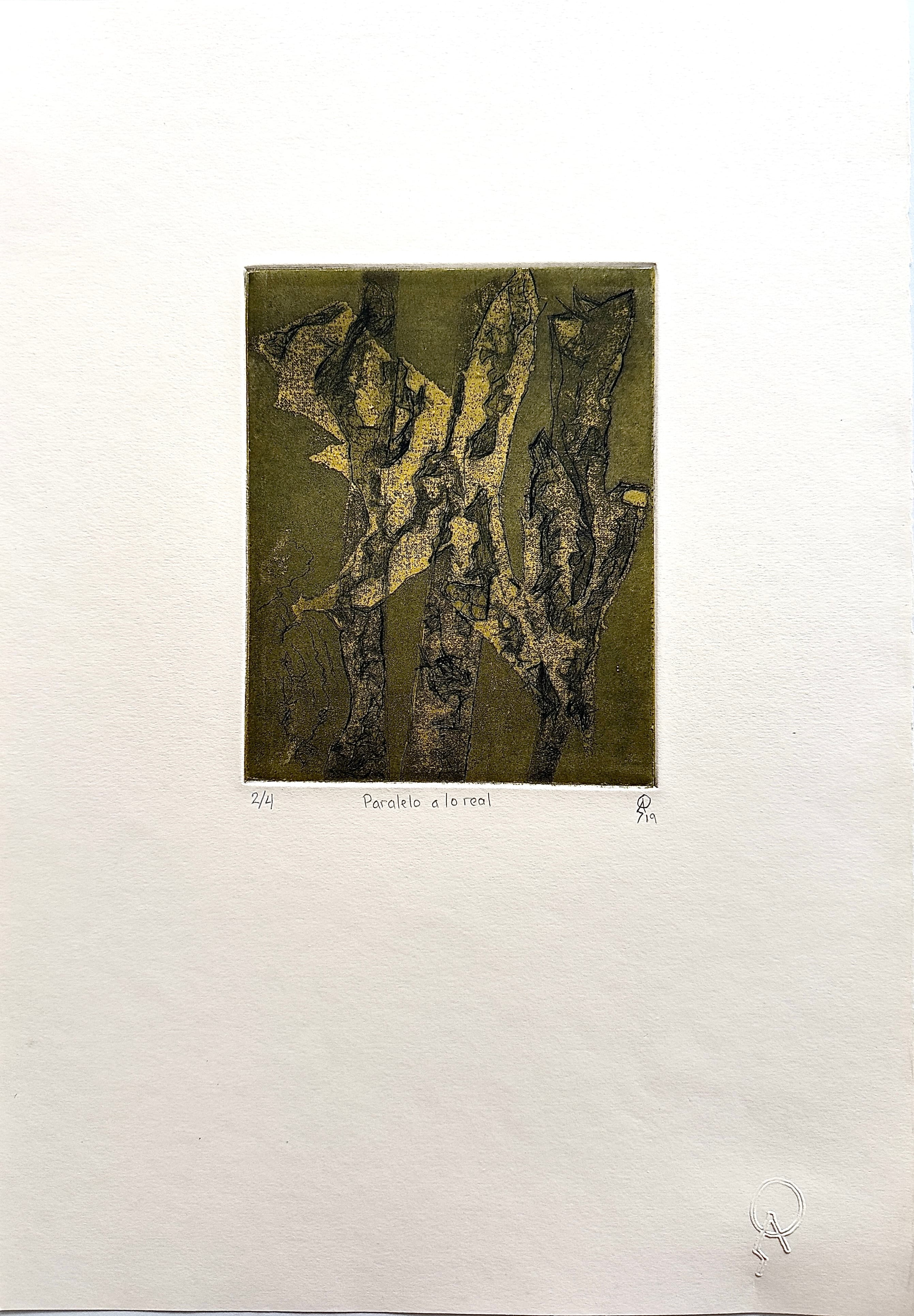 Paralelo a lo real by Patricia Arriola, Aguatinta, punta seca / papel de algodón Hahnemühle, 2019