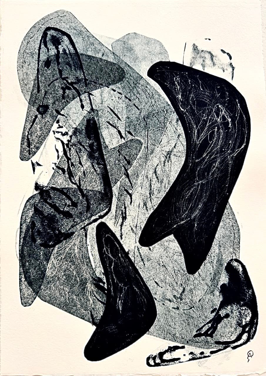 Azulillo II by Patricia Arriola, Monotipo, litografía en seco / papel de algodón Guarro Super Alfa, 2025