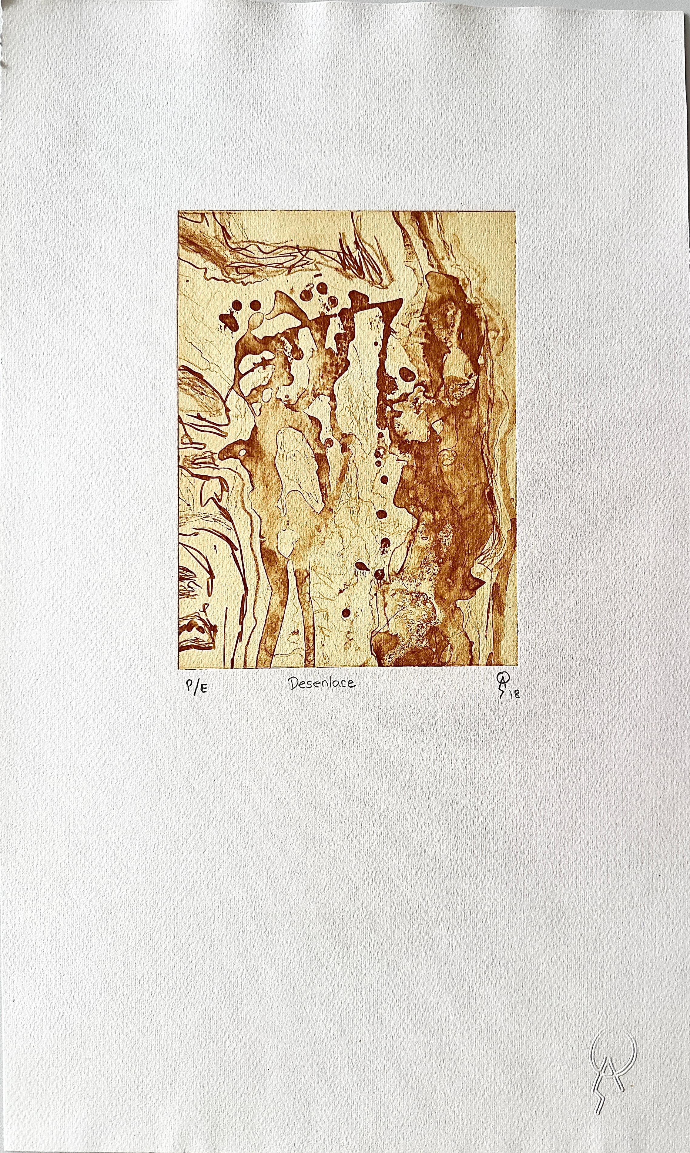 Desenlace by Patricia Arriola, Fotopolímero / papel de algodón Fabriano, 2018