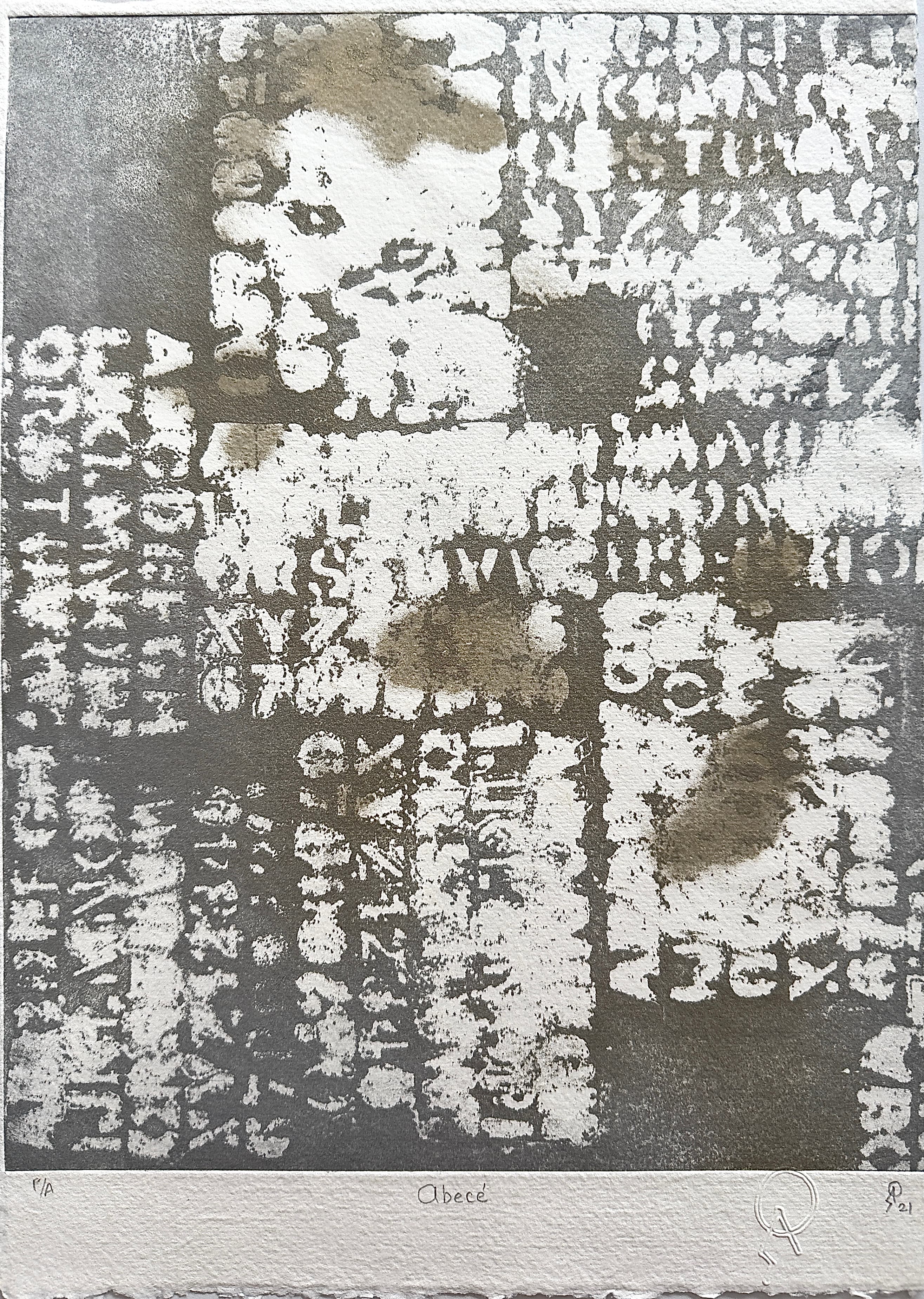 Abecé by Patricia Arriola, Aguatinta / papel de algodón Ceiba Gráfica, 2021