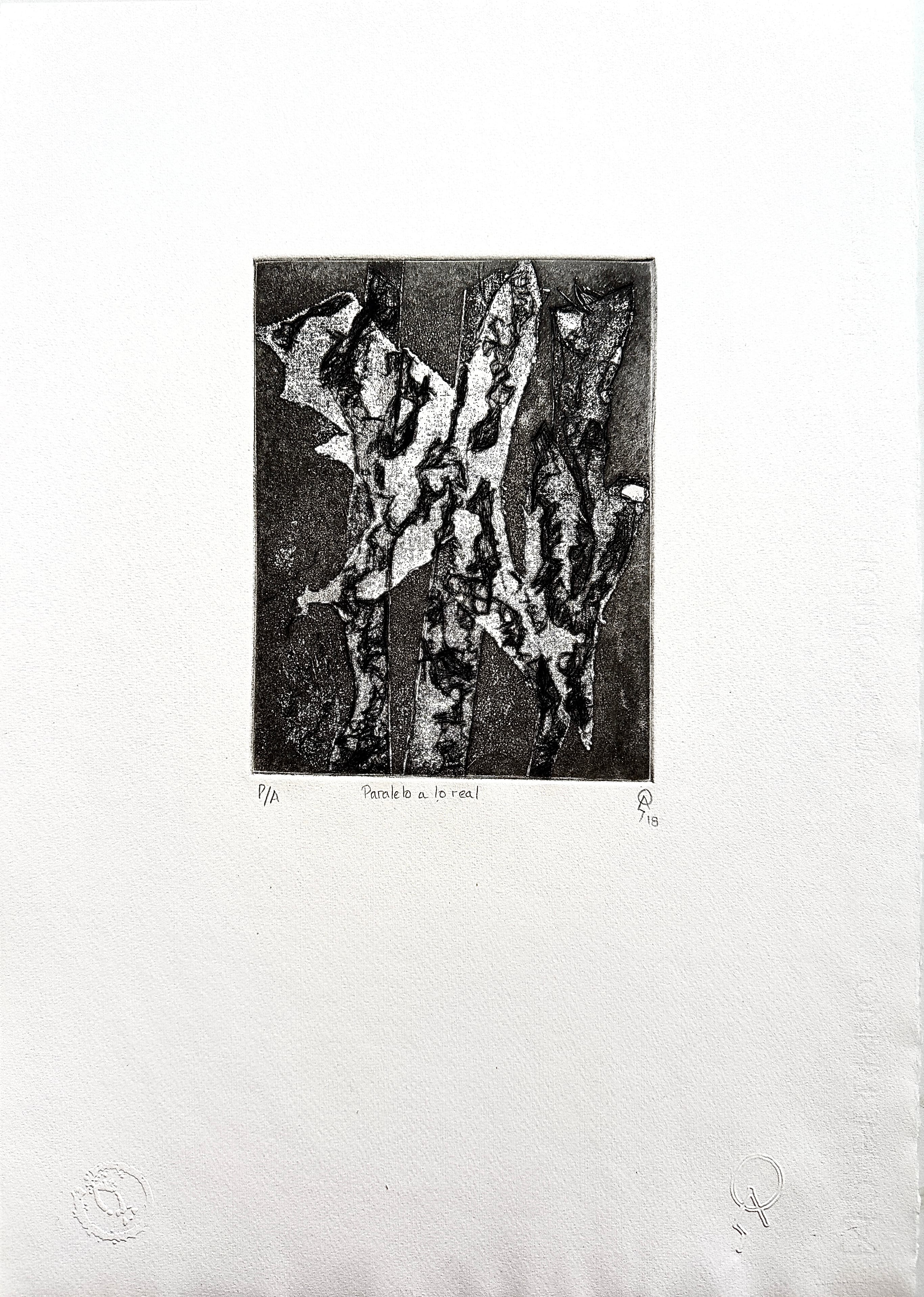 Paralelo a lo real by Patricia Arriola, Aguatinta  / papel de algodón Fabriano P/A, 2019