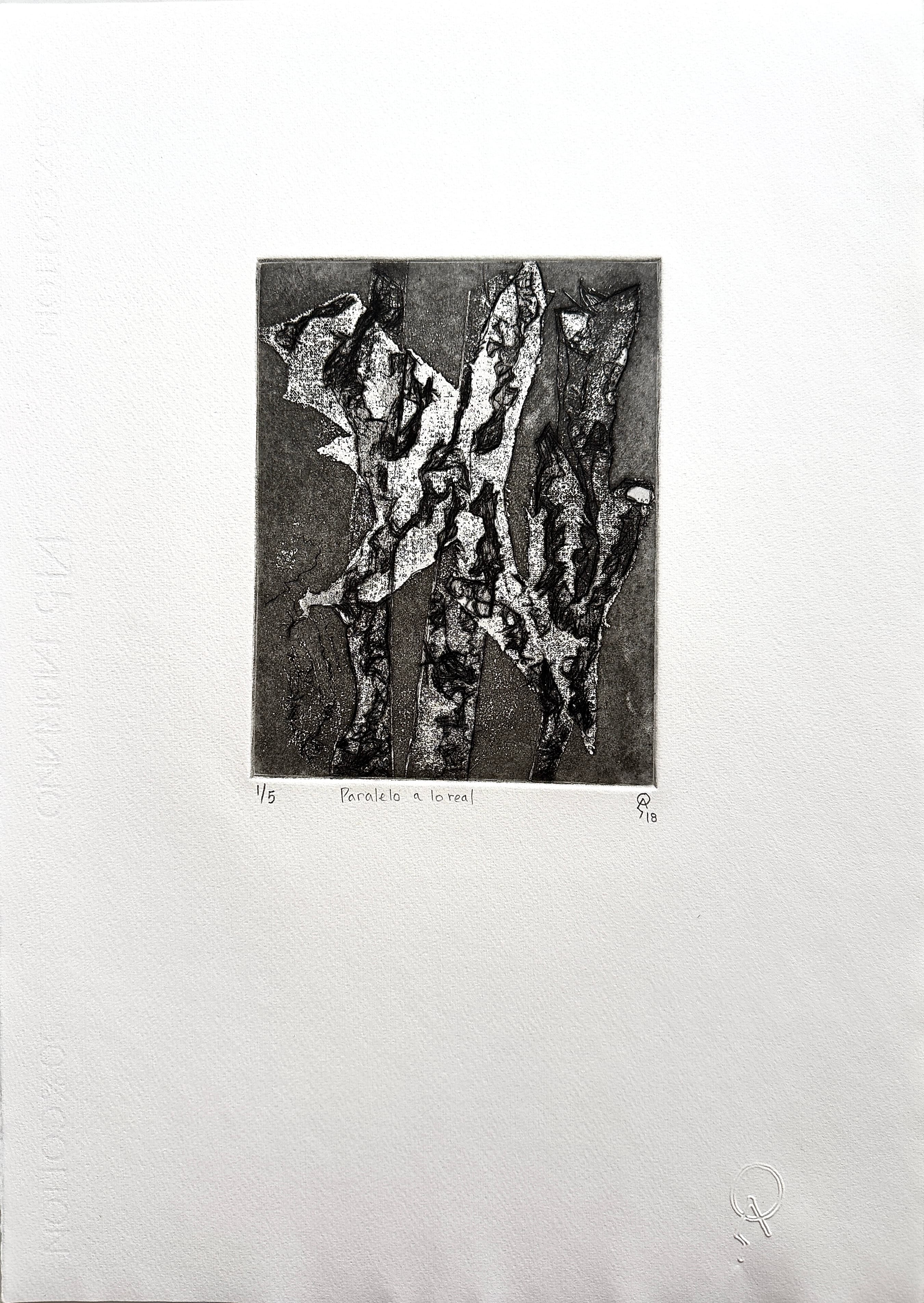 Paralelo a lo real by Patricia Arriola, Aguatinta  / papel de algodón Fabriano 1/5, 2019