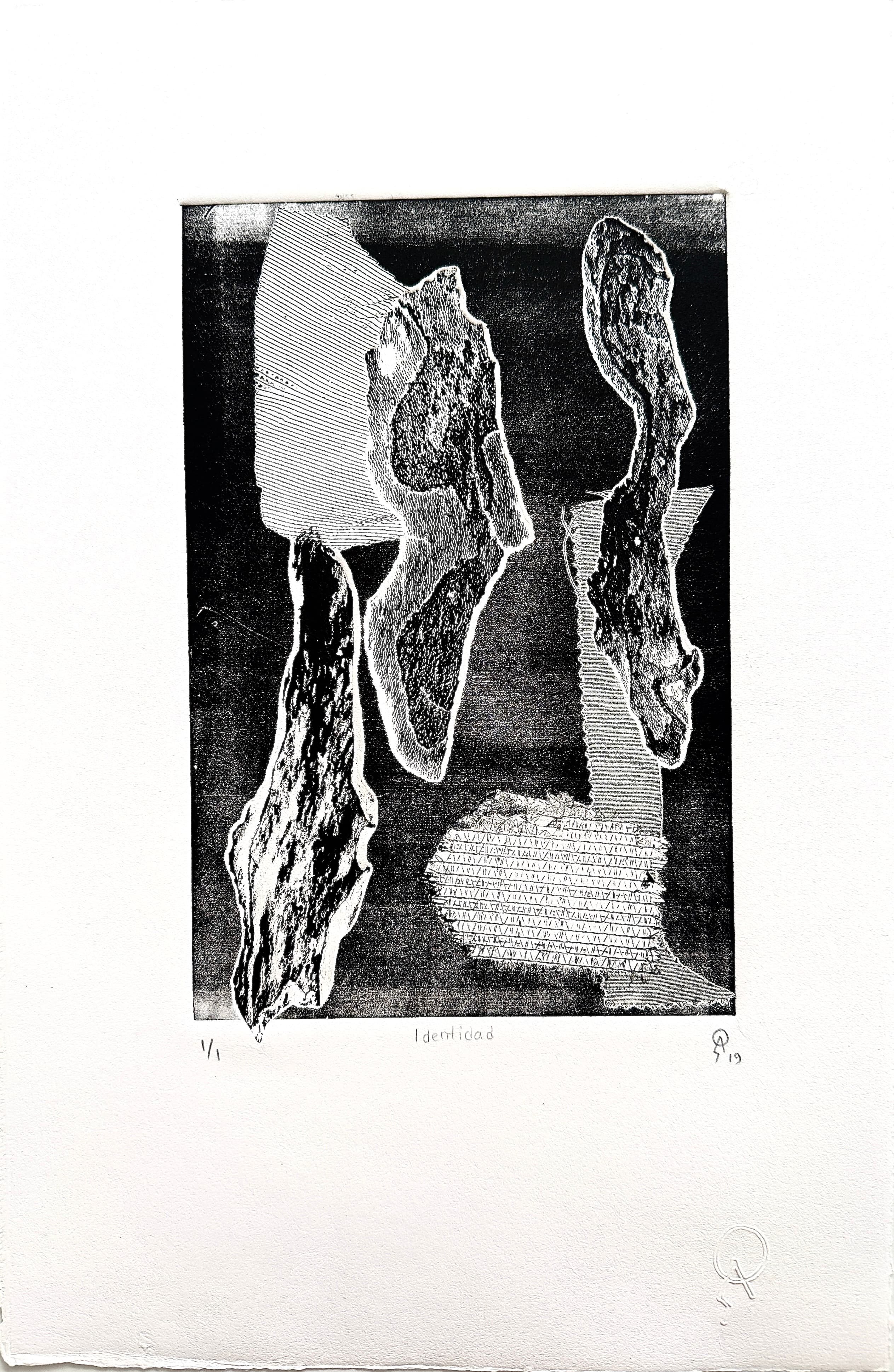 Identidad by Patricia Arriola, Monotipo / papel de algodón, 2019