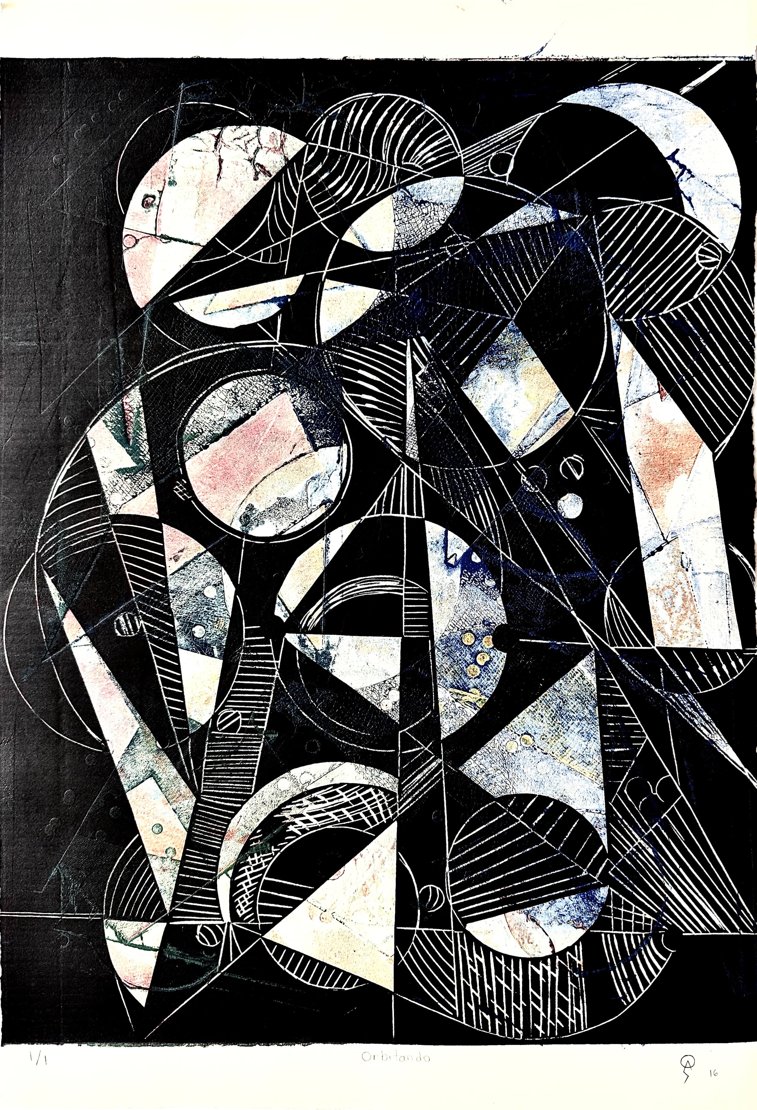 Orbitando by Patricia Arriola, Colografía / papel de algodón, 2017
