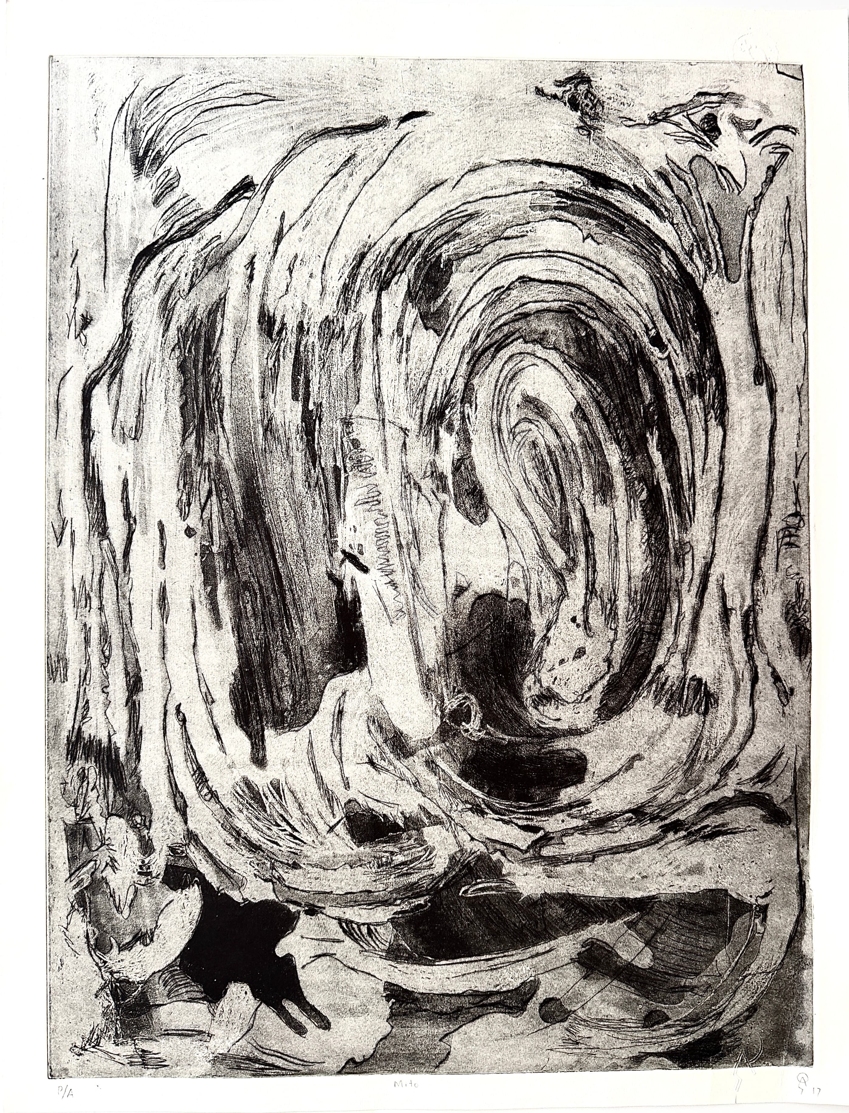 Mito by Patricia Arriola, Aguatinta, aguafuerte, punta seca / papel de algodón. P/A, 2017