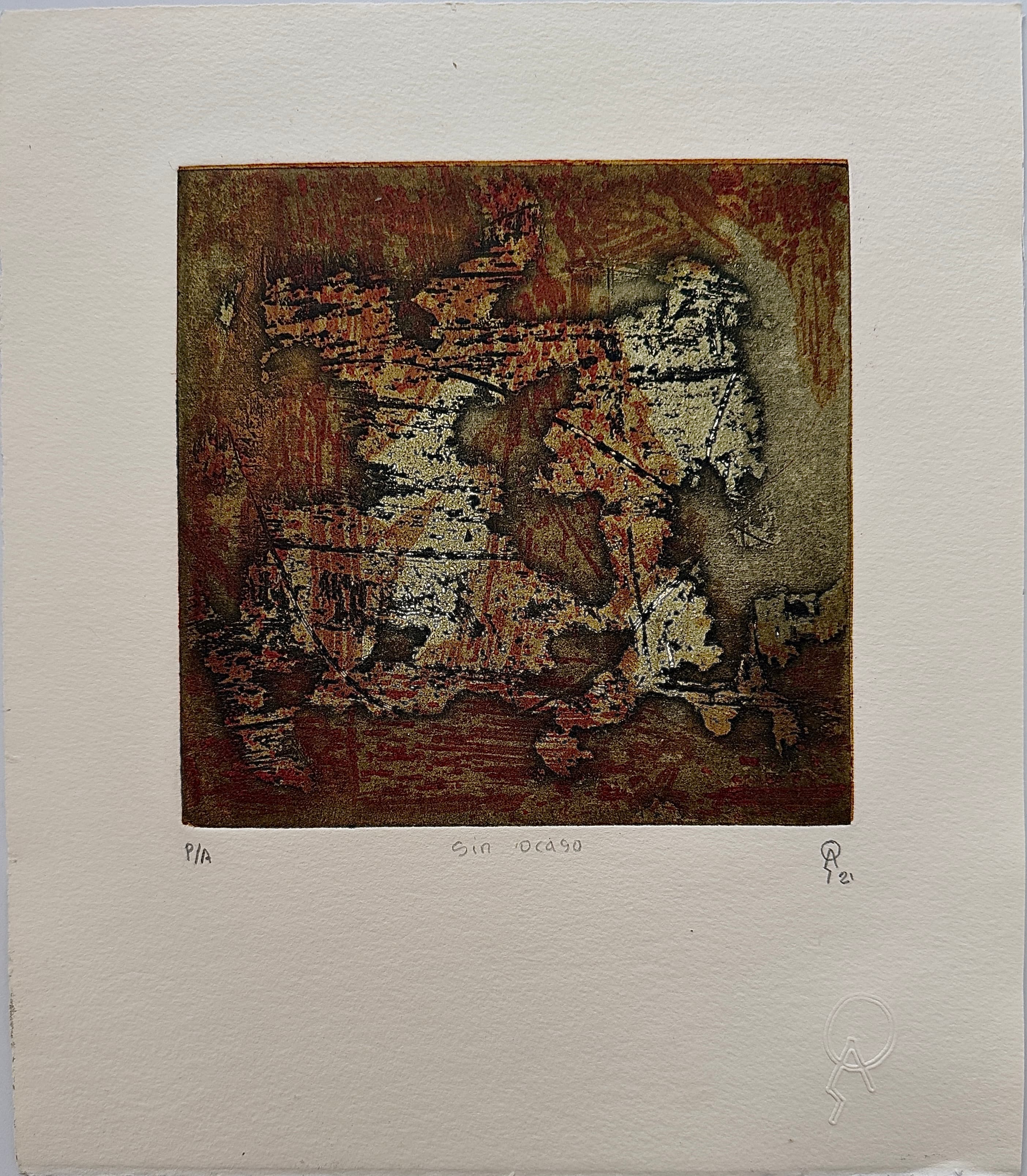 Sin ocaso by Patricia Arriola, Técnicas aditivas doble placa / papel de algodón Guarro Super Alfa, 2021