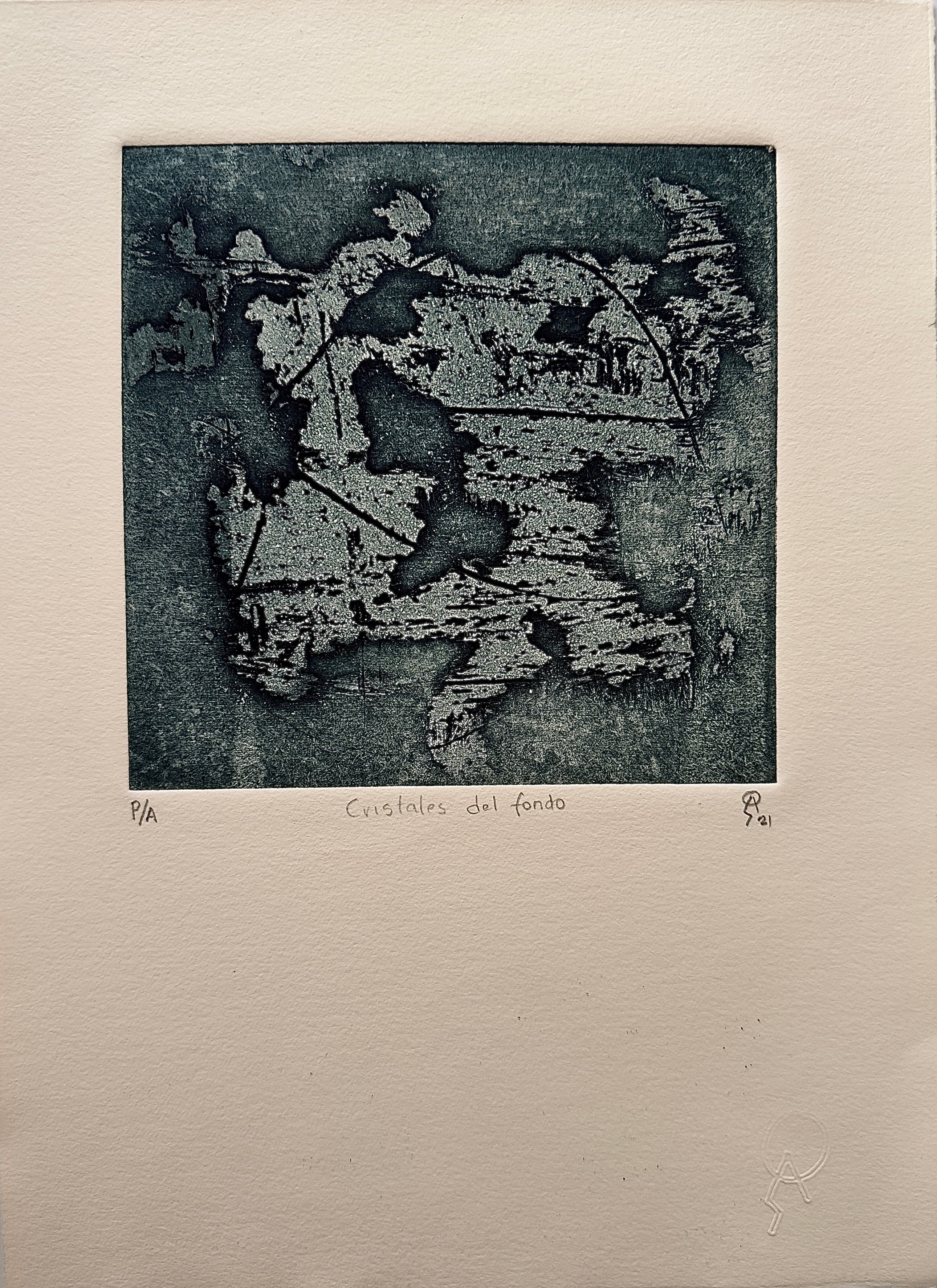 Cristales de fondo by Patricia Arriola, Técnicas aditivas / papel de algodón Guarro Super Alfa. P/A, 2021