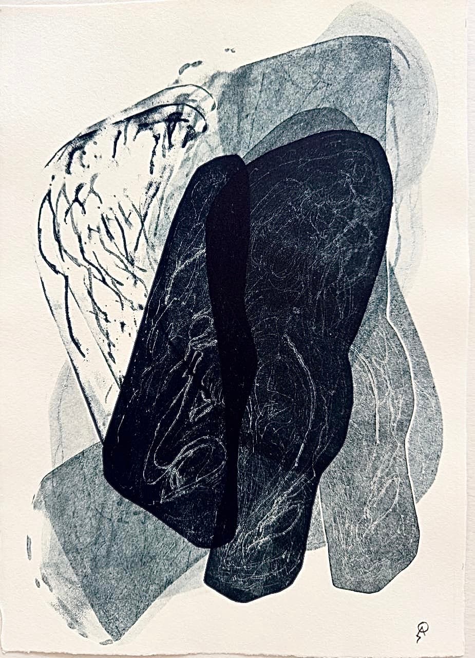 Azulillo IV by Patricia Arriola, Monotipo, litografía en seco / papel de algodón Guarro Super Alfa, 22025