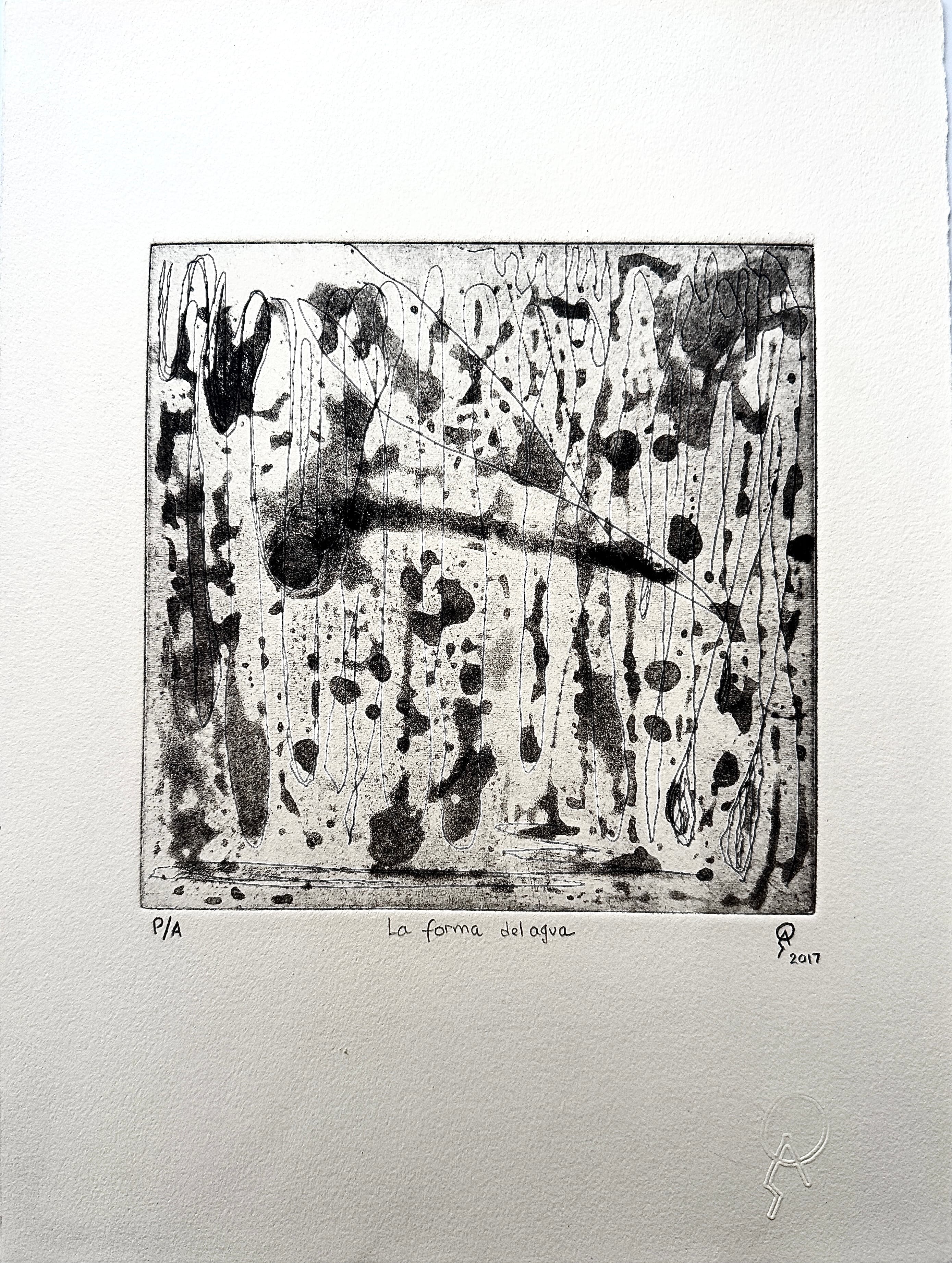 La forma del agua by Patricia Arriola, Aguafuerte, aguatinta / papel de algodón Guarro Super Alfa. P/A, 2018