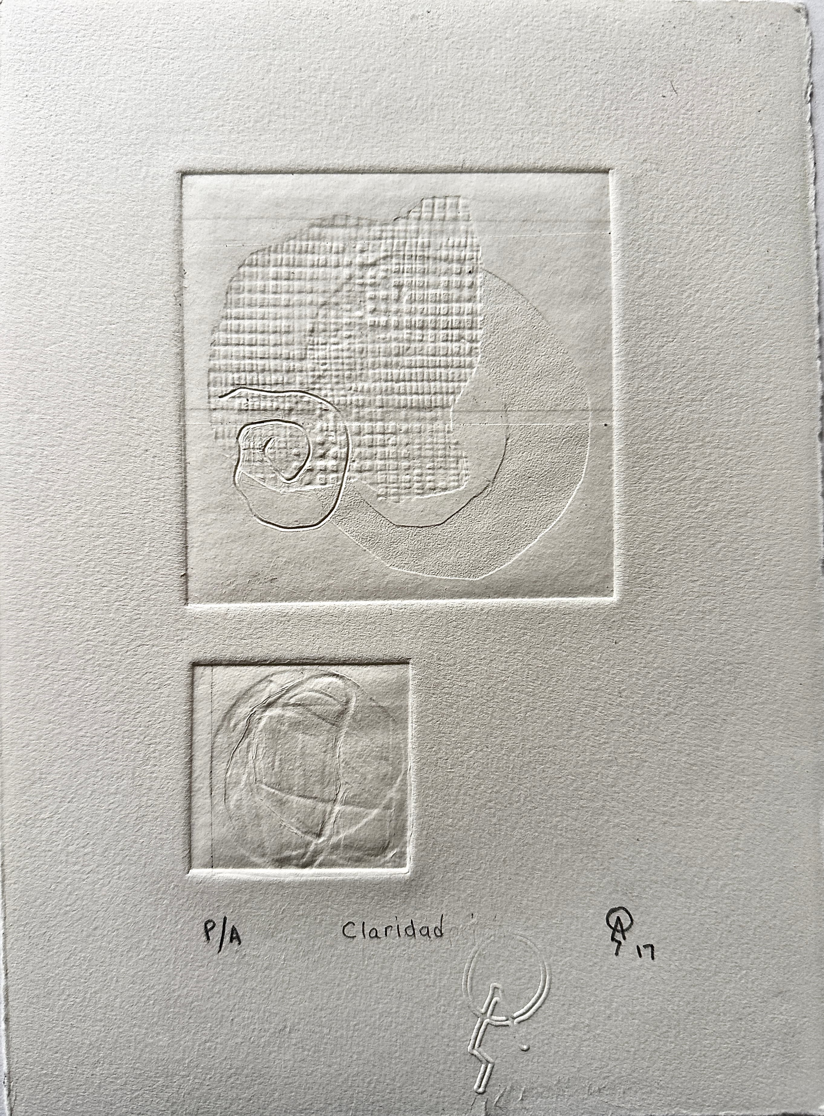 Claridad by Patricia Arriola, Técnicas aditivas, gofrado / papel de algodón Guarro Super Alfa., 2017