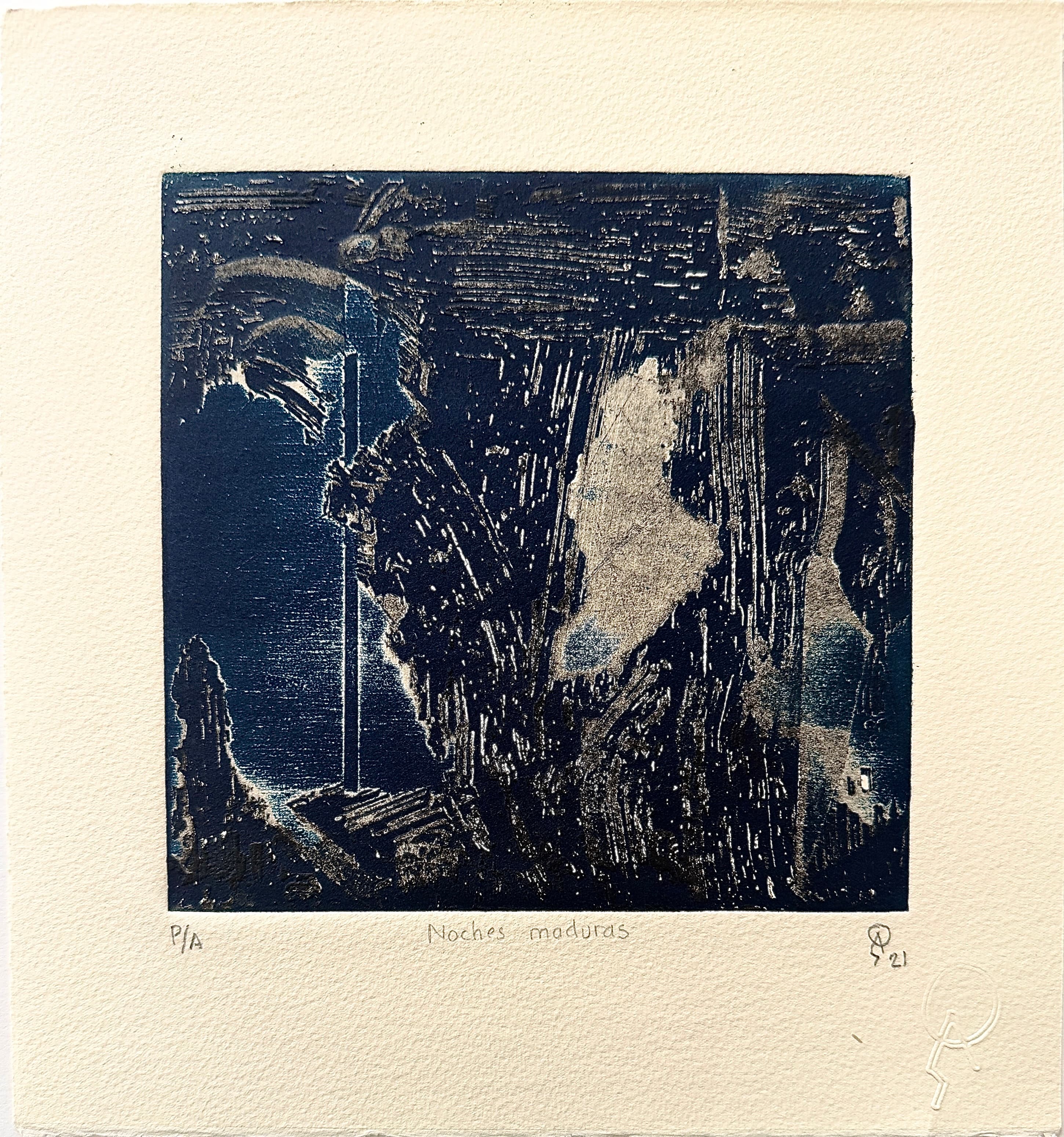 Noches maduras by Patricia Arriola, Técnicas aditivas / papel de algodón. P/A, 2020