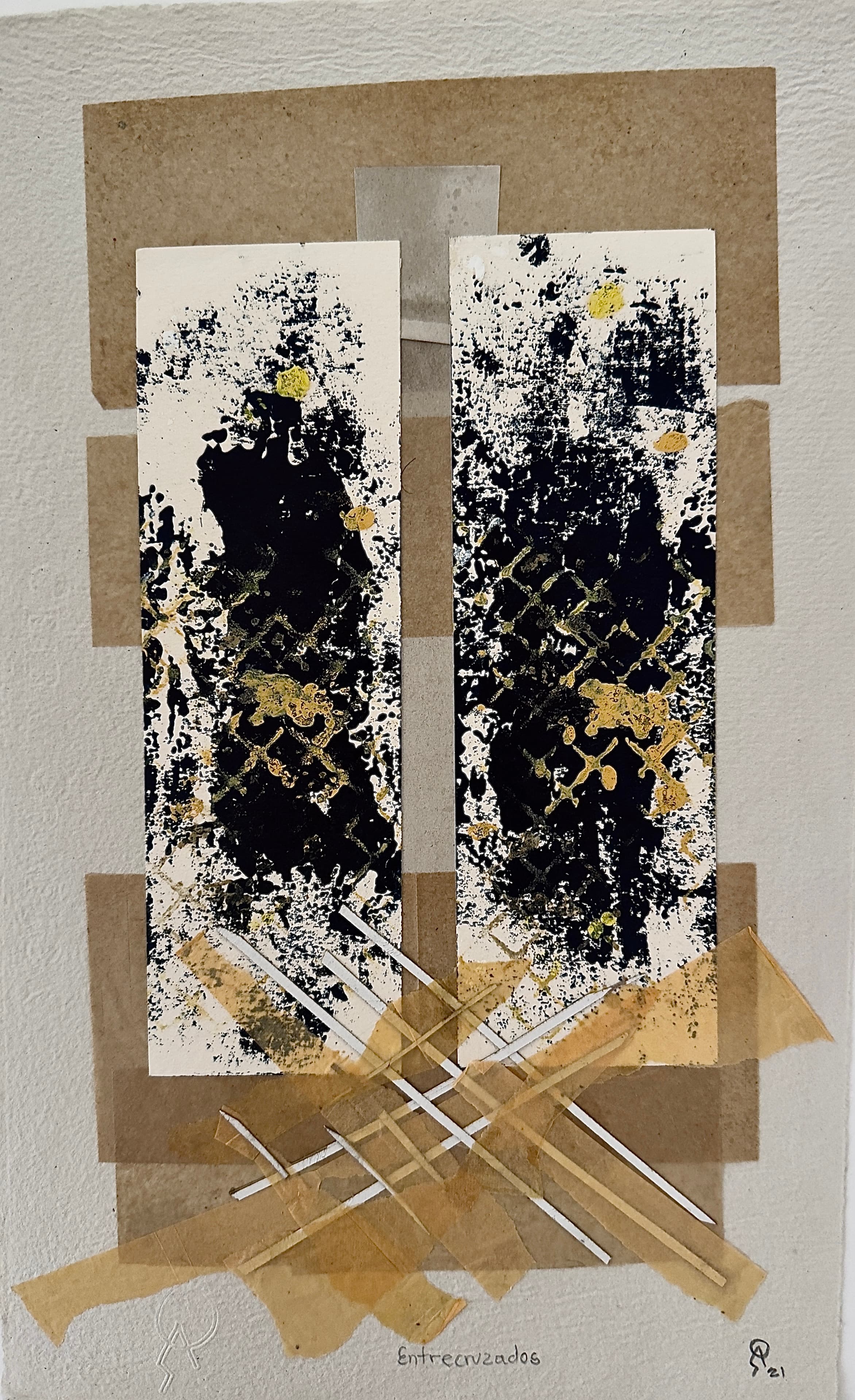 Entrecruzados by Patricia Arriola, Collage / papel de algodón Ceiba Gráfica, 2021