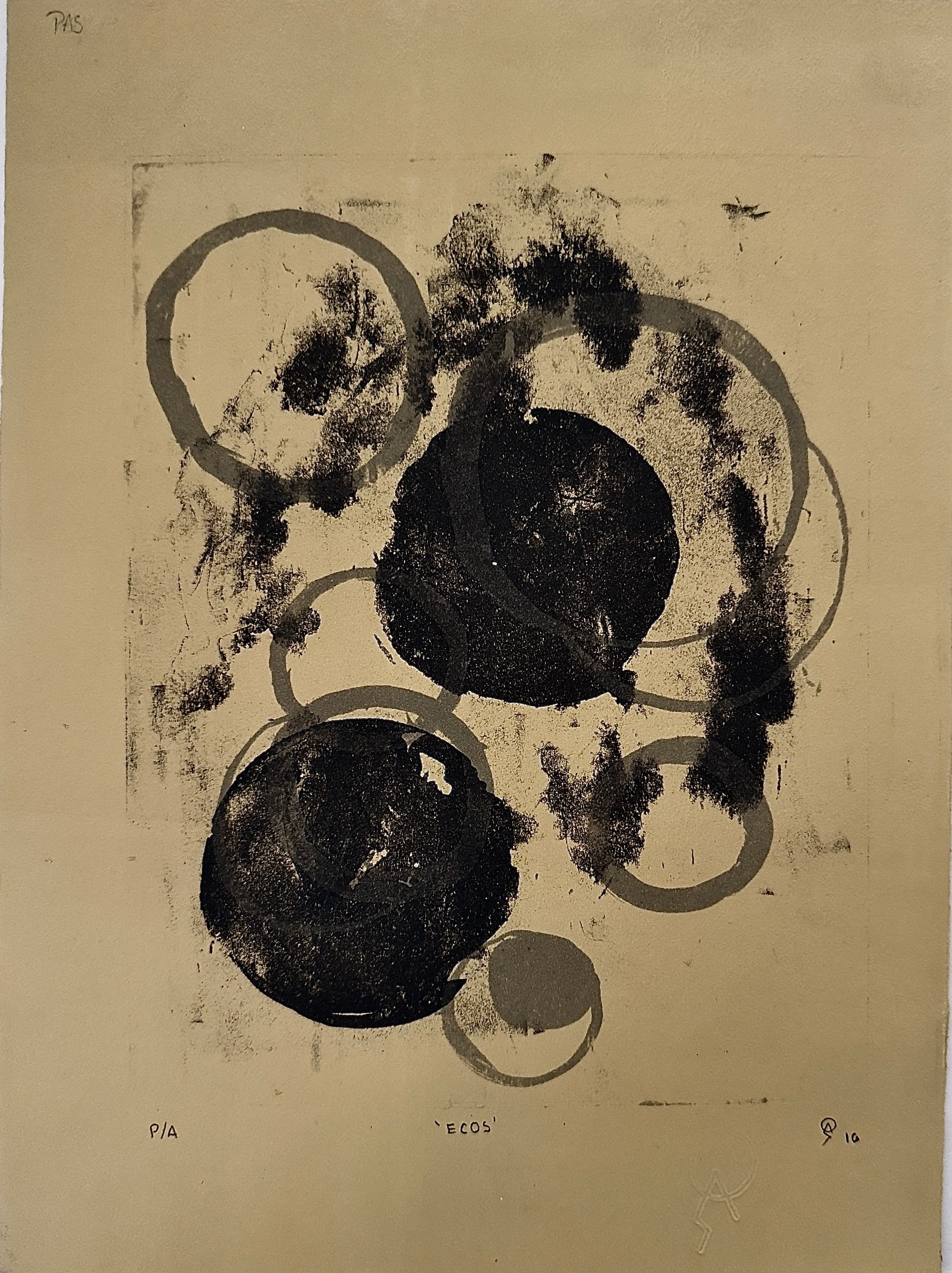 Ecos by Patricia Arriola, Transfer / papel de algodón Guarro 250 gr. P/A, 2016