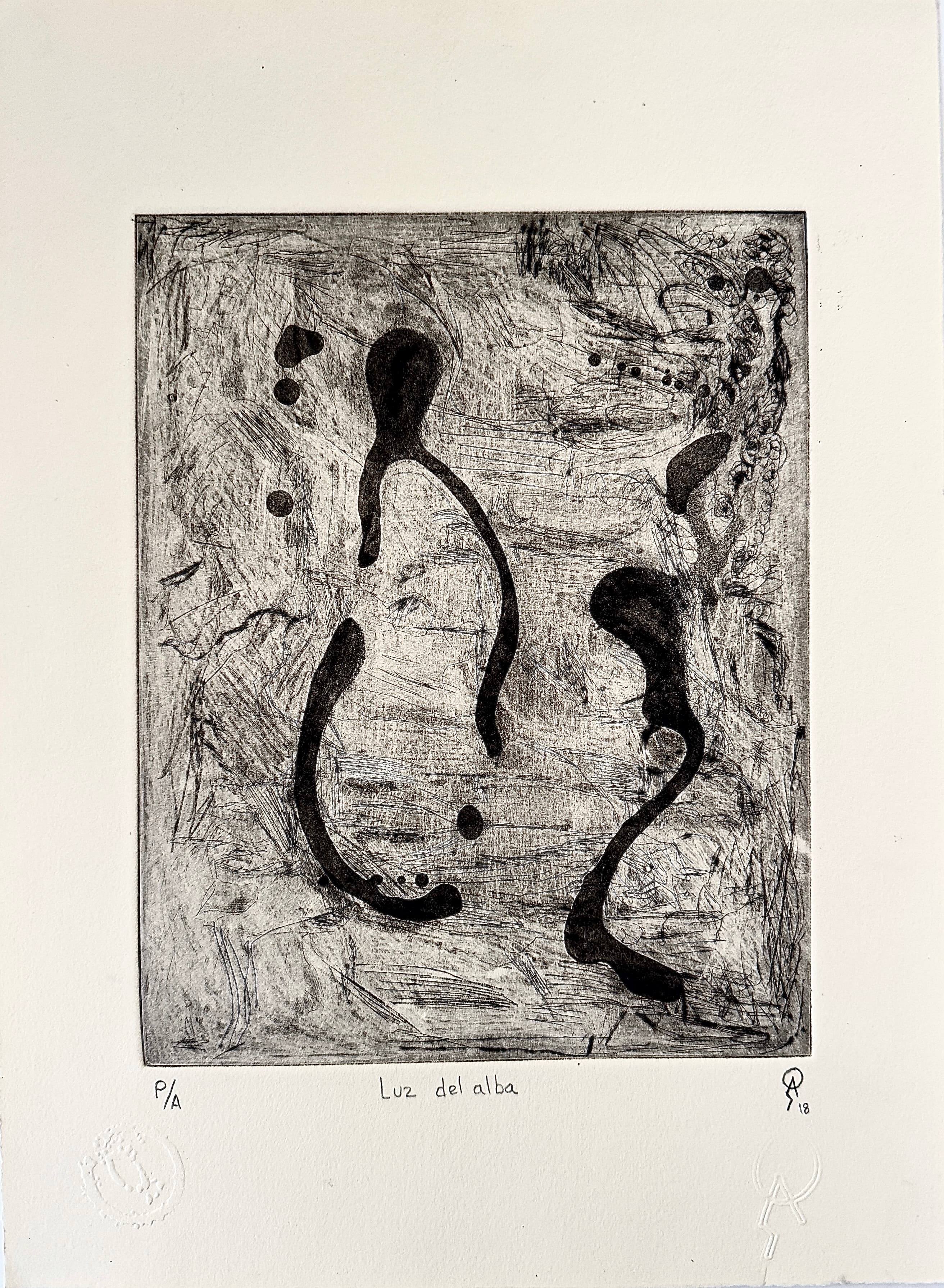 Luz del alba by Patricia Arriola, Punta seca, ácido directo / papel de algodón Guarro Super Alfa. P/A, 2018