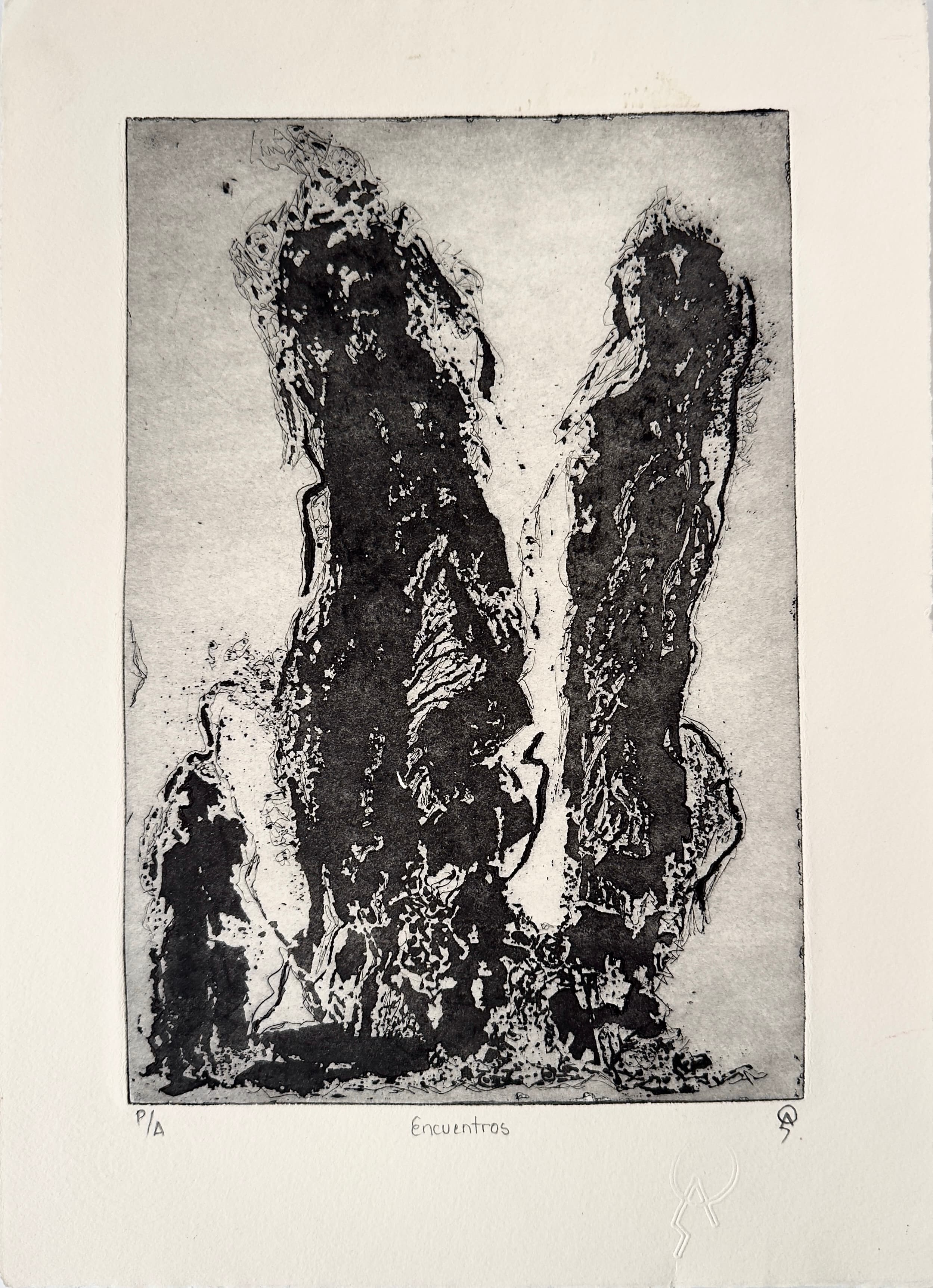 Encuentros by Patricia Arriola, Ácido directo / papel de algodón Guarro Super Alfa. P/A, 2021