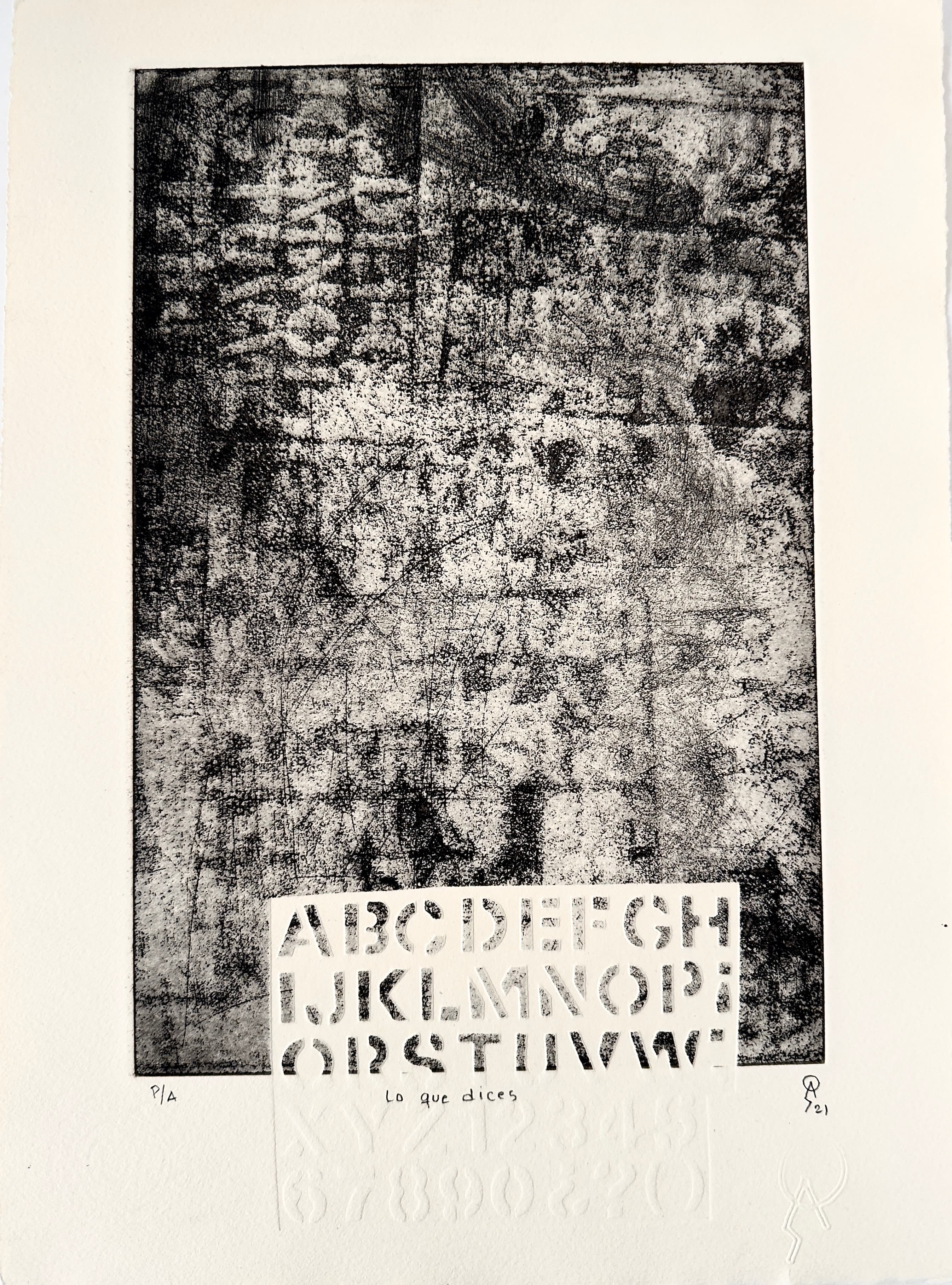 Lo que dices by Patricia Arriola, Aguatinta, gofrado / papel de algodón Guarro Super Alfa. P/A, 2020