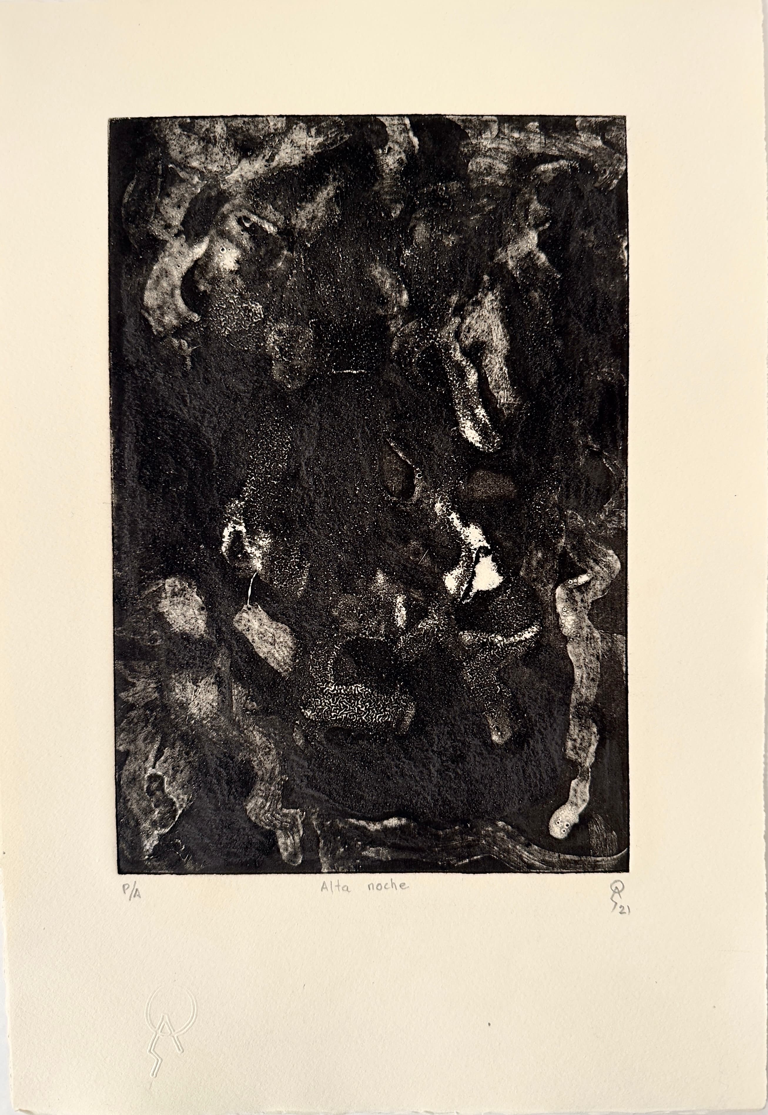 Alta noche by Patricia Arriola, Técnicas aditivas / papel de algodón Guarro Super Alfa. P/A, 2021