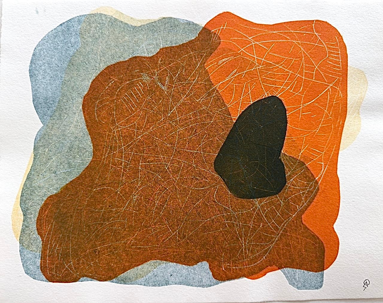 Popol Vuh II b by Patricia Arriola, Monotipo, litografía en seco / papel de algodón Guarro Super Alfa, 2025