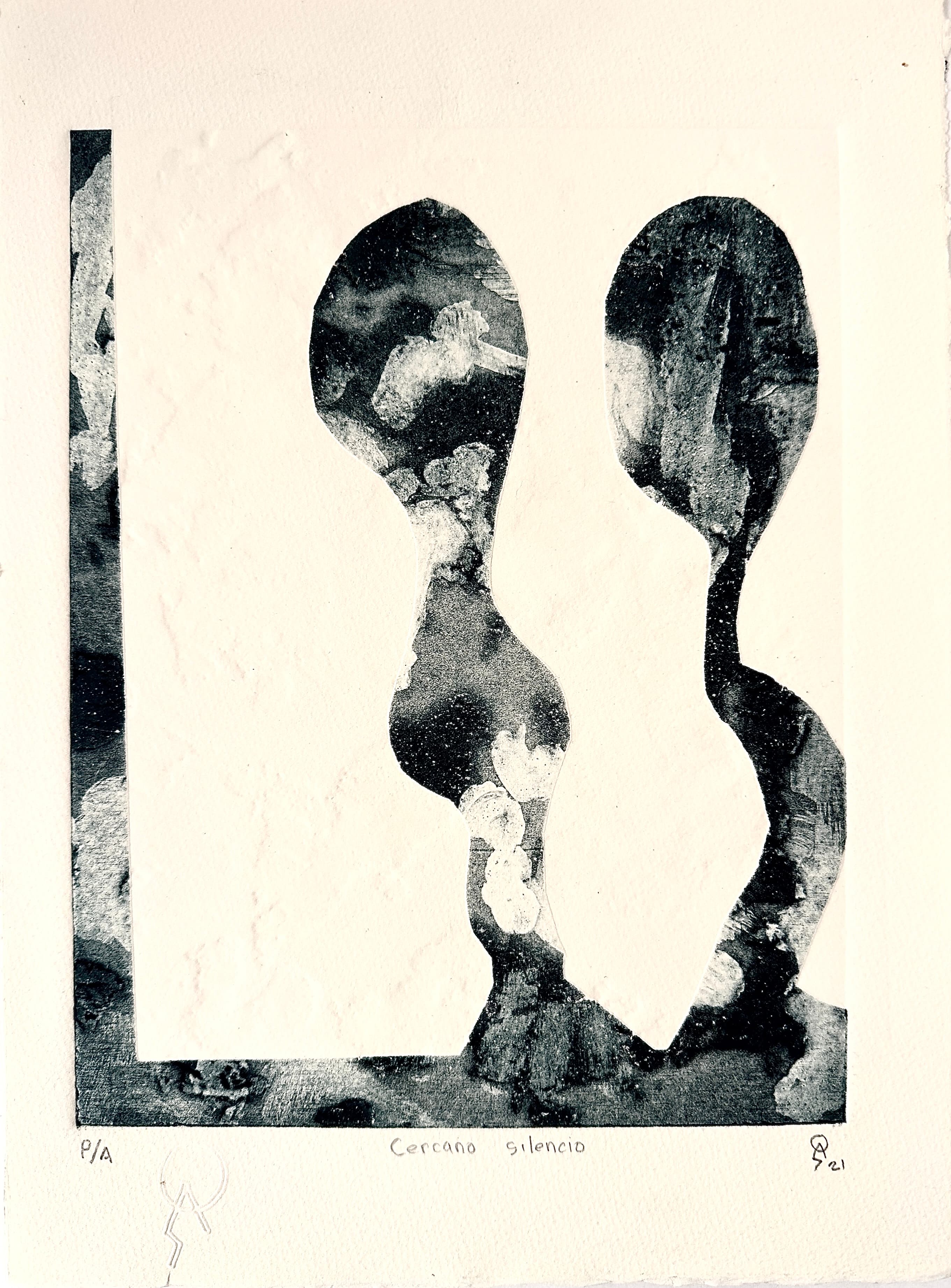 Cercano al silencio by Patricia Arriola, Gofrado, monotipo / papel de algodón Guarro Super Alfa. P/A, 2021