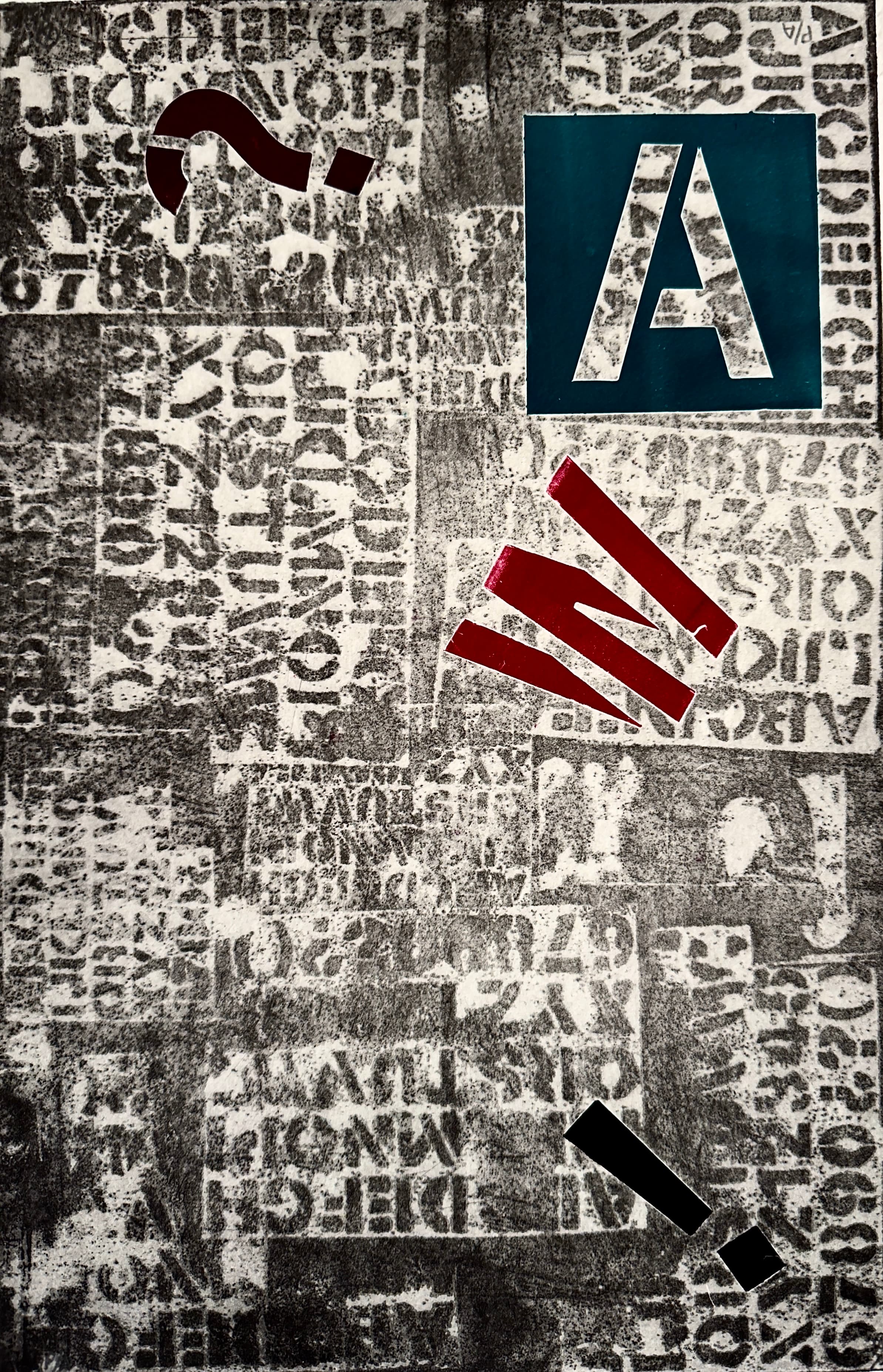 Solas, son letras by Patricia Arriola, Monotipo, aguatinta / papel de algodón Ceiba Gráfica, 2021