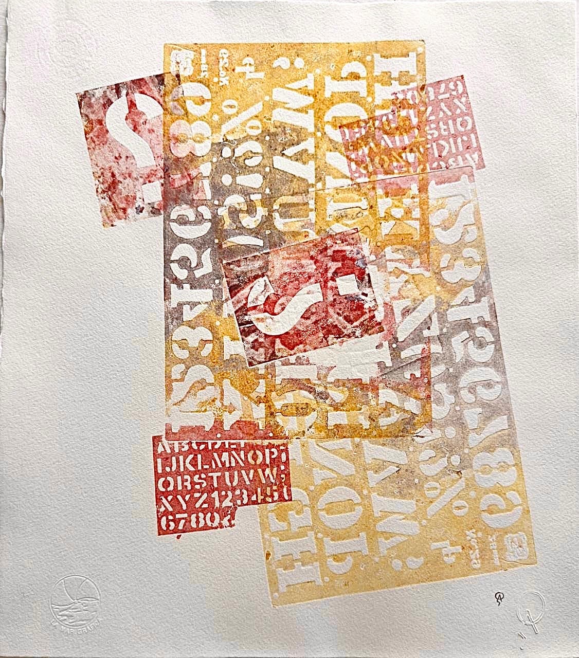 Alfa-beto by Patricia Arriola, Monotipo, litografía en seco / papel de algodón Guarro Super Alfa, 2025