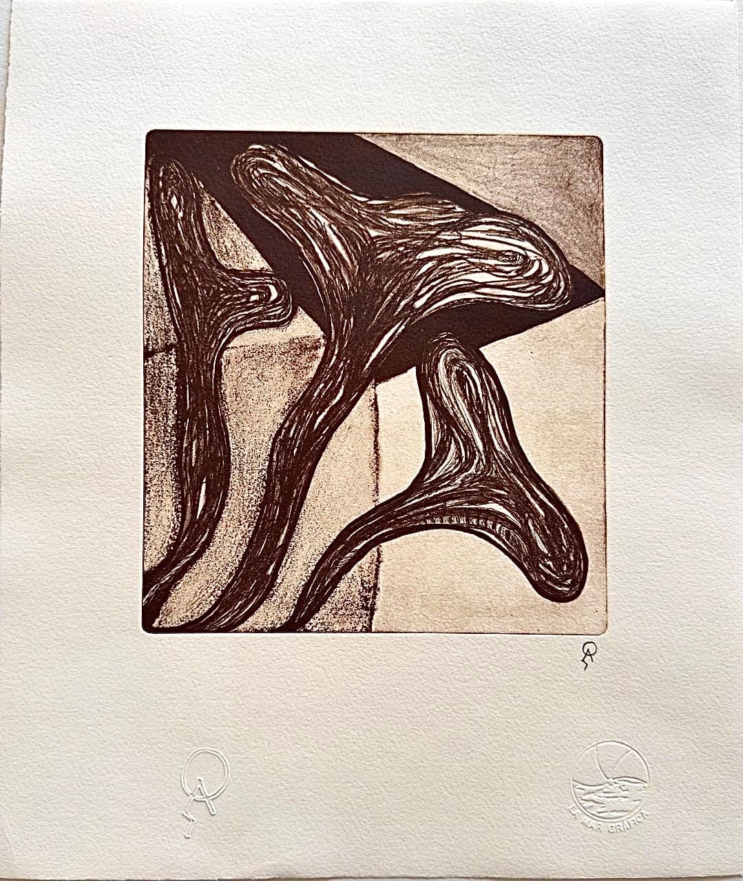 Alcatraces I a by Patricia Arriola, Litografía en seco / papel de algodón Guarro Super Alfa, 2025