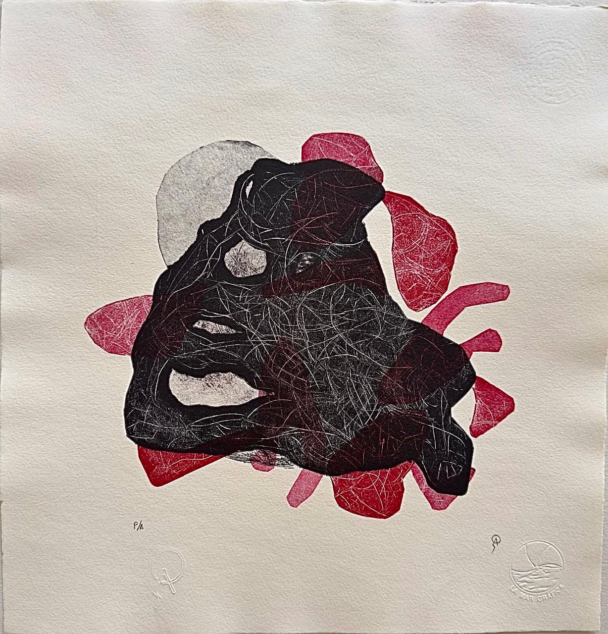 Popol Vuh I a by Patricia Arriola, Monotipo, litografía en seco / papel de algodón Guarro Super Alfa, 2025