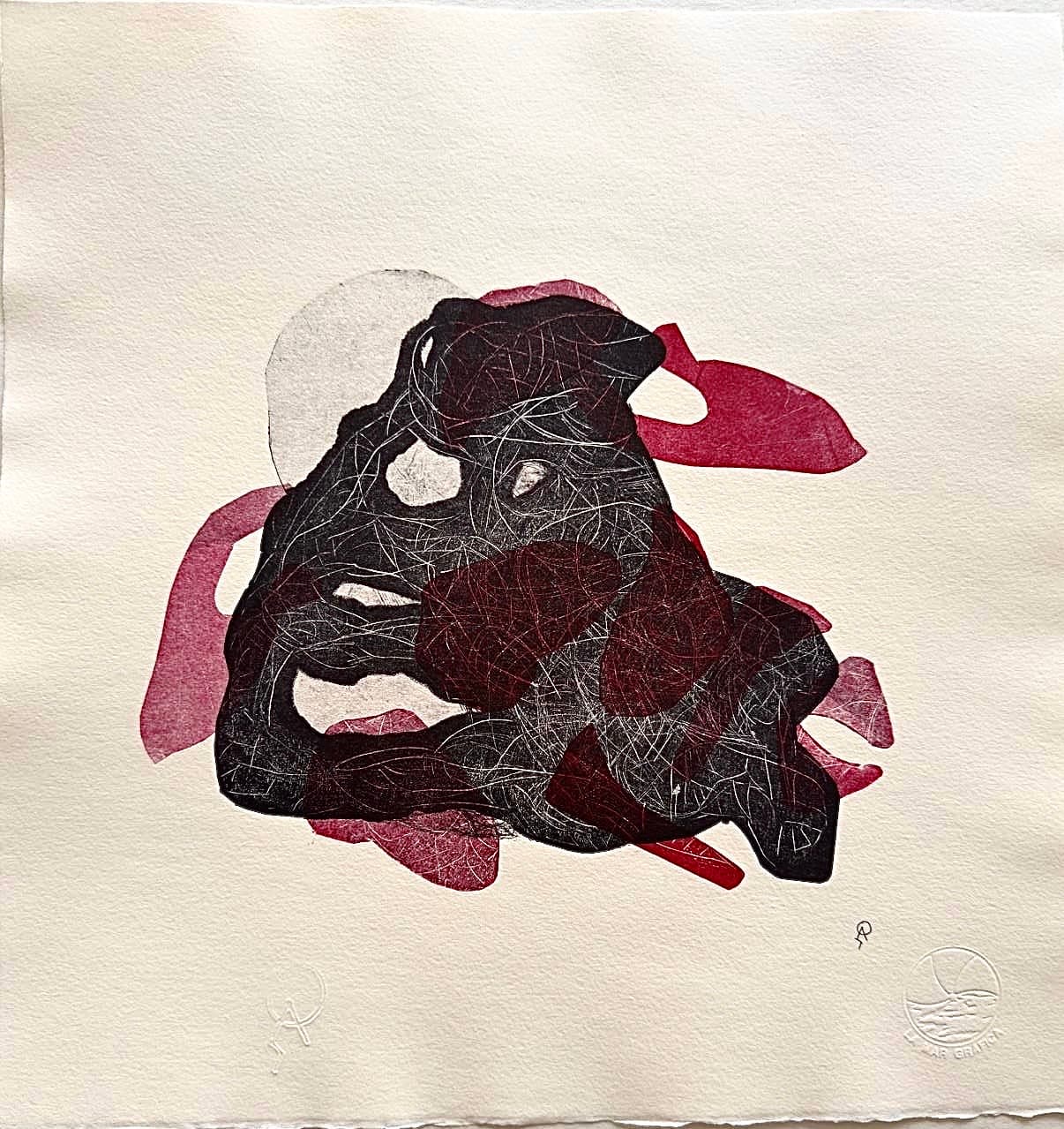 Popol Vuh I c by Patricia Arriola, Monotipo, litografía en seco / papel de algodón Guarro Super Alfa, 2025