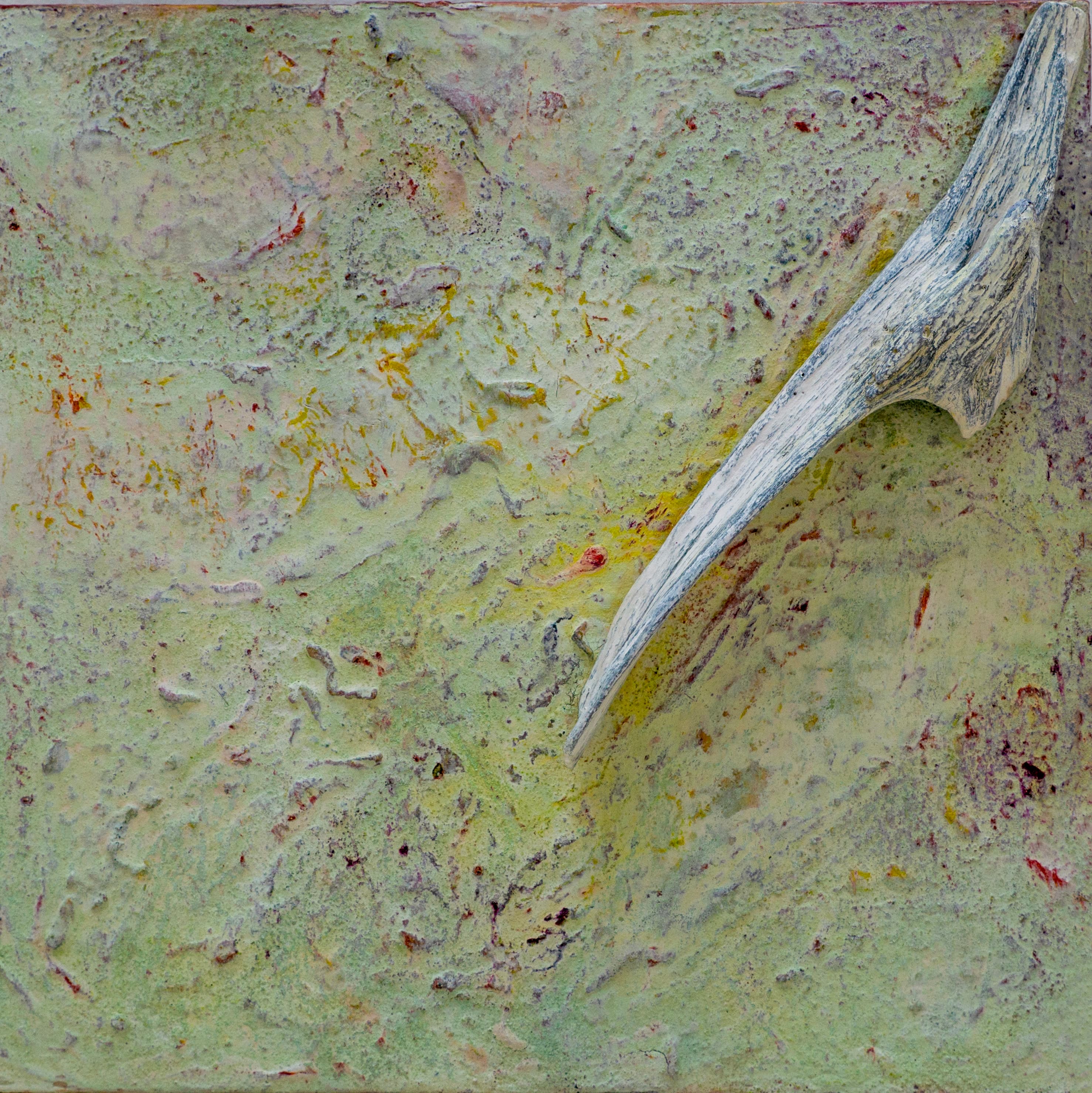 Nube de mar by Patricia Arriola, Mixta, collage, tinta, sal, pigmentos, temple / madera, 2028