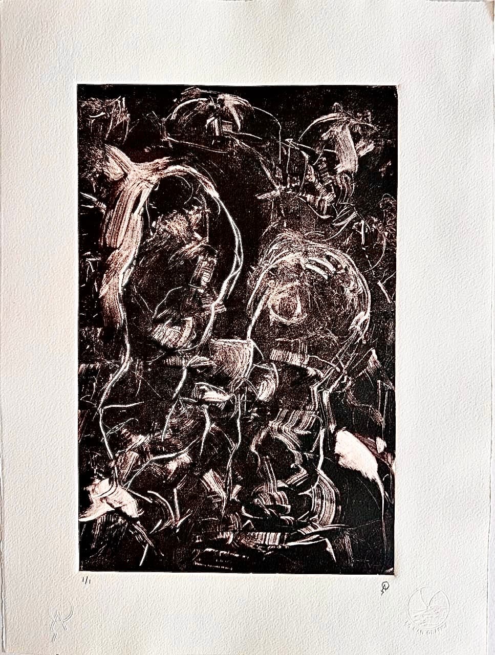 Rockeando II by Patricia Arriola, Monotipo / papel de algodón Guarro Super Alfa, 2025