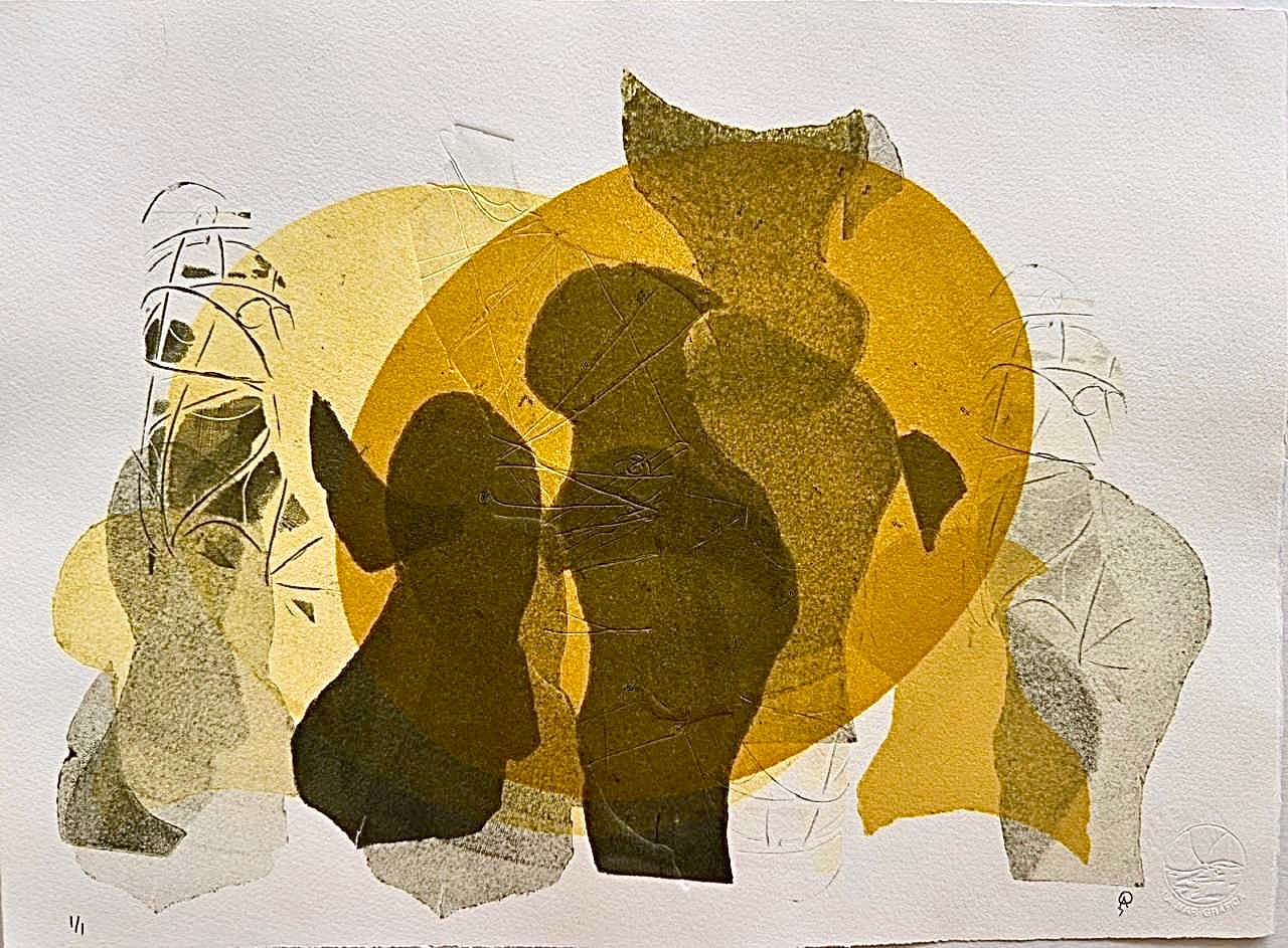 Asambleando by Patricia Arriola, Litografía en seco / papel de algodón Guarro Super Alfa, 2025