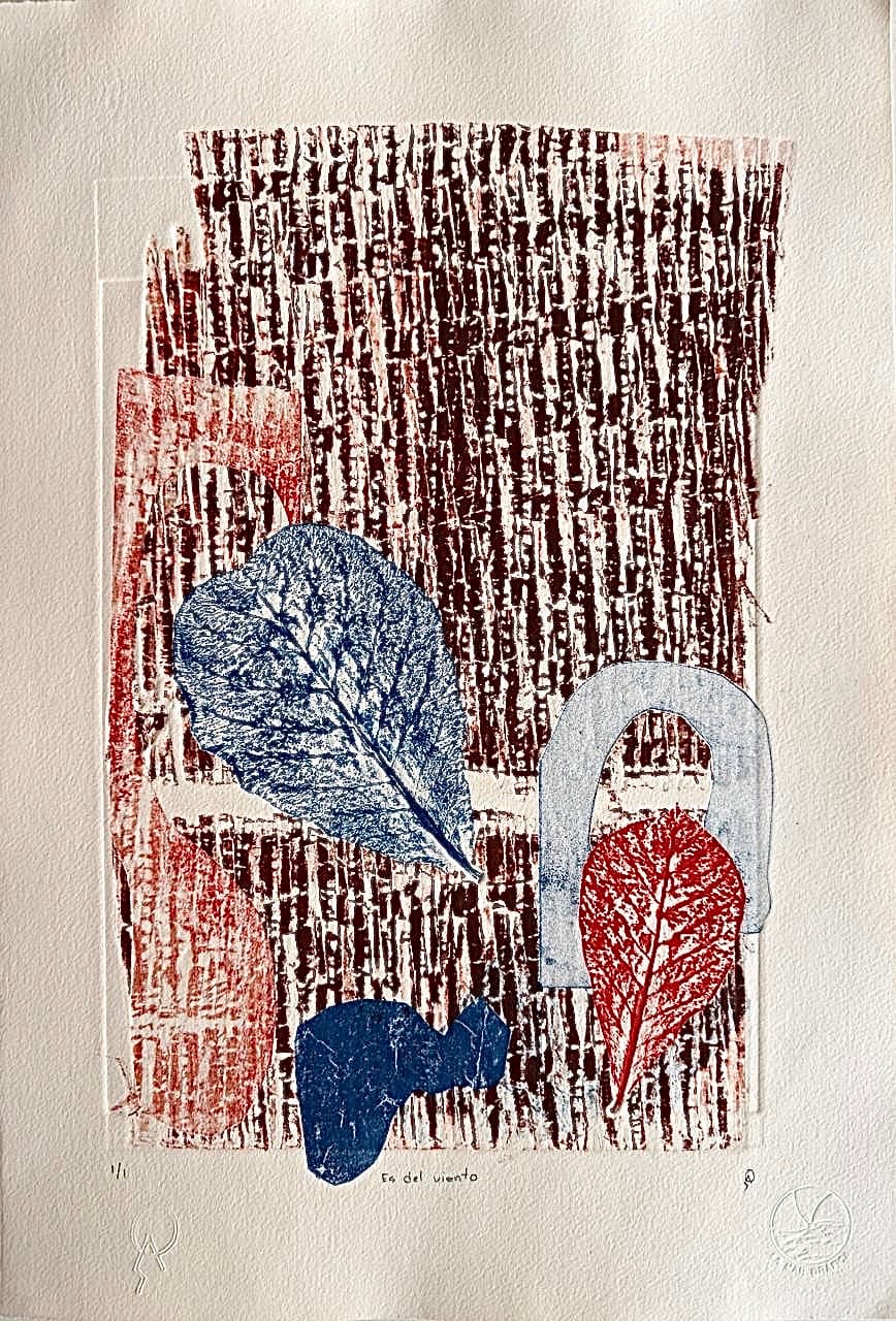 Del viento I by Patricia Arriola, Monotipo / papel de algodón Guarro Super Alfa, 2025