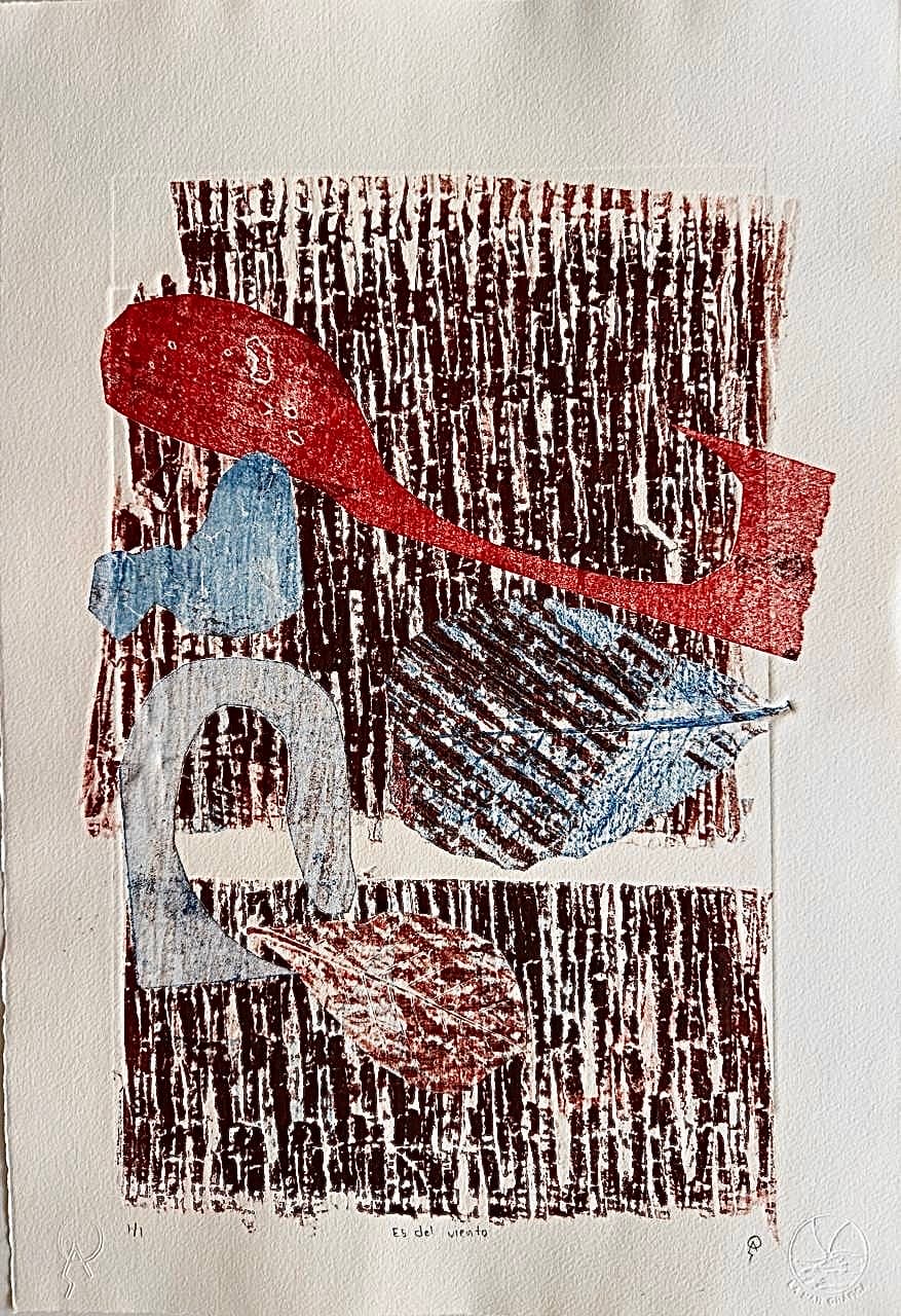 Del viento II by Patricia Arriola, Monotipo / papel de algodón Guarro Super Alfa, 2025