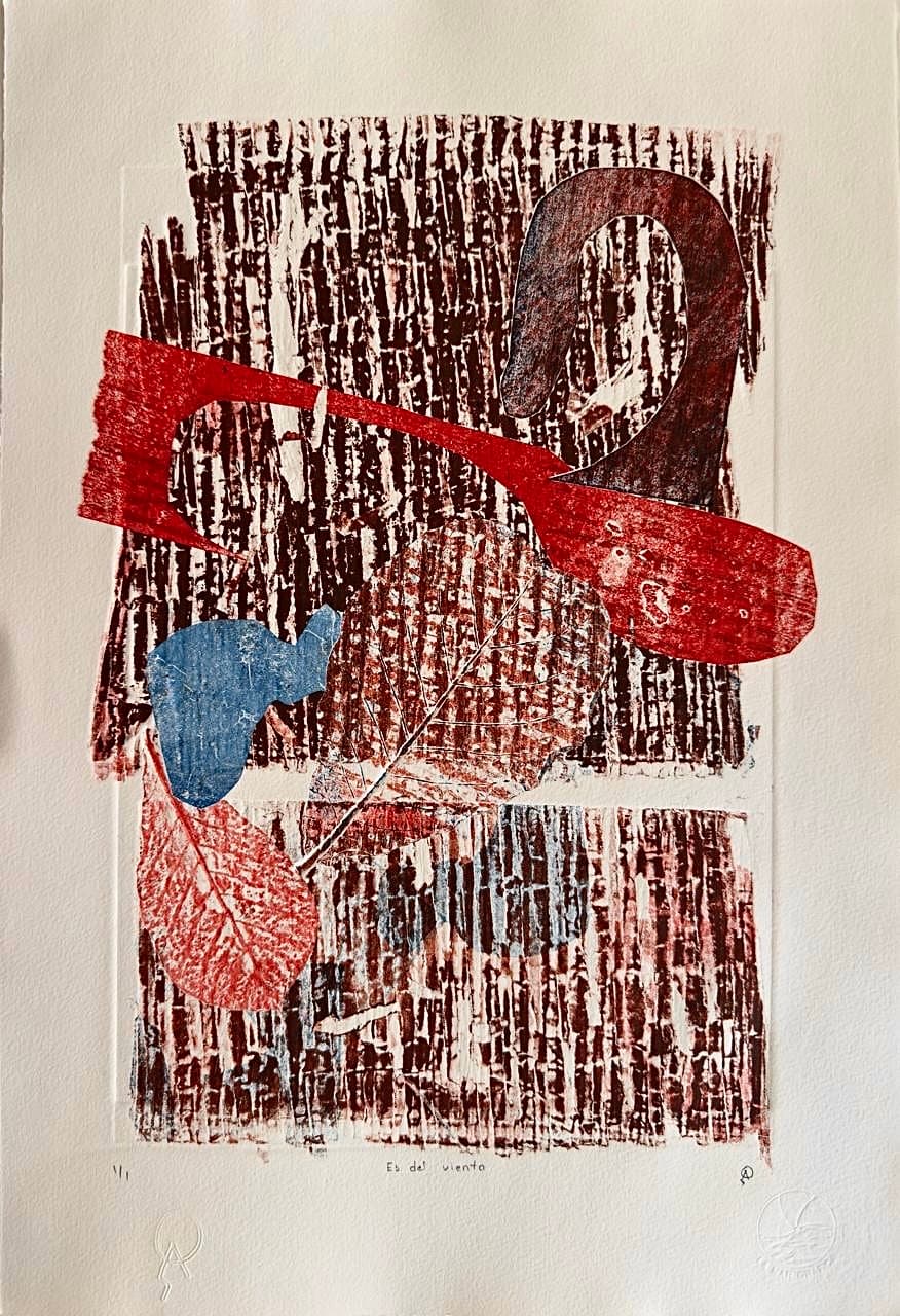 Del viento III by Patricia Arriola, Monotipo / papel de algodón Guarro Super Alfa, 2025