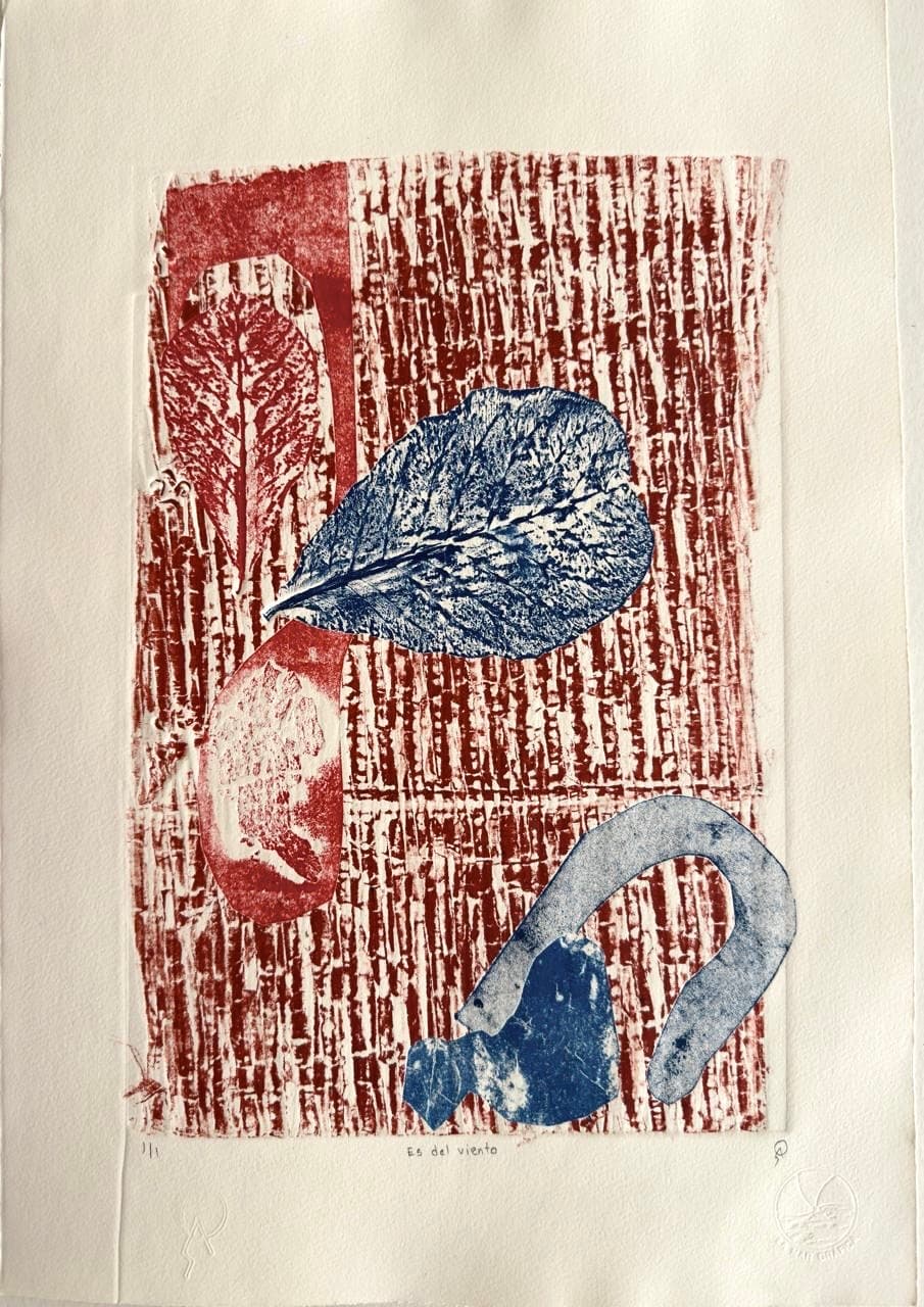 Del viento IV by Patricia Arriola, Monotipo / papel de algodón Guarro Super Alfa, 2025