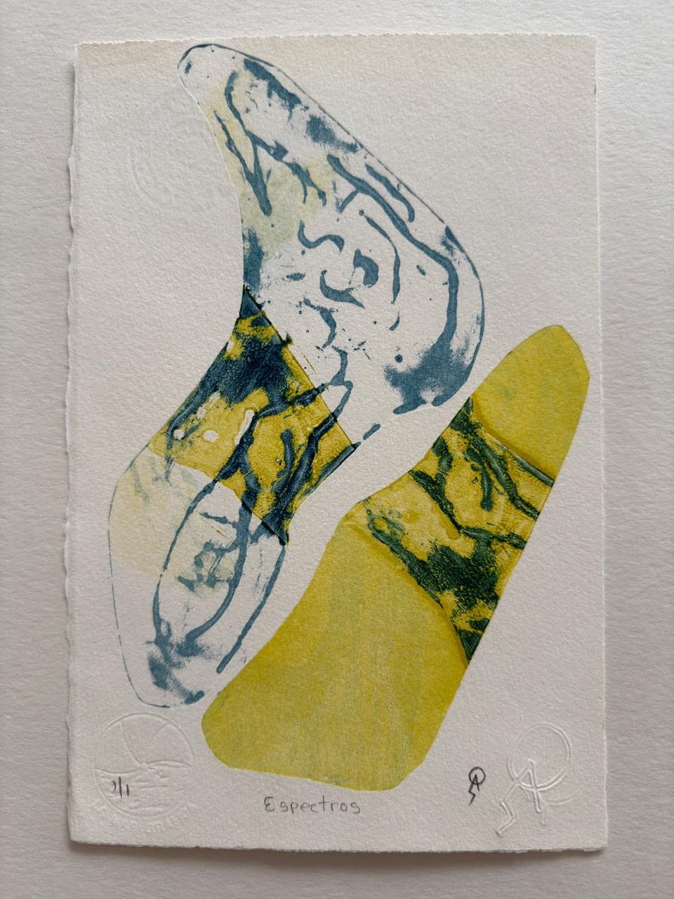Espectros I by Patricia Arriola, Monotipo / papel de algodón Guarro Super Alfa, 2025