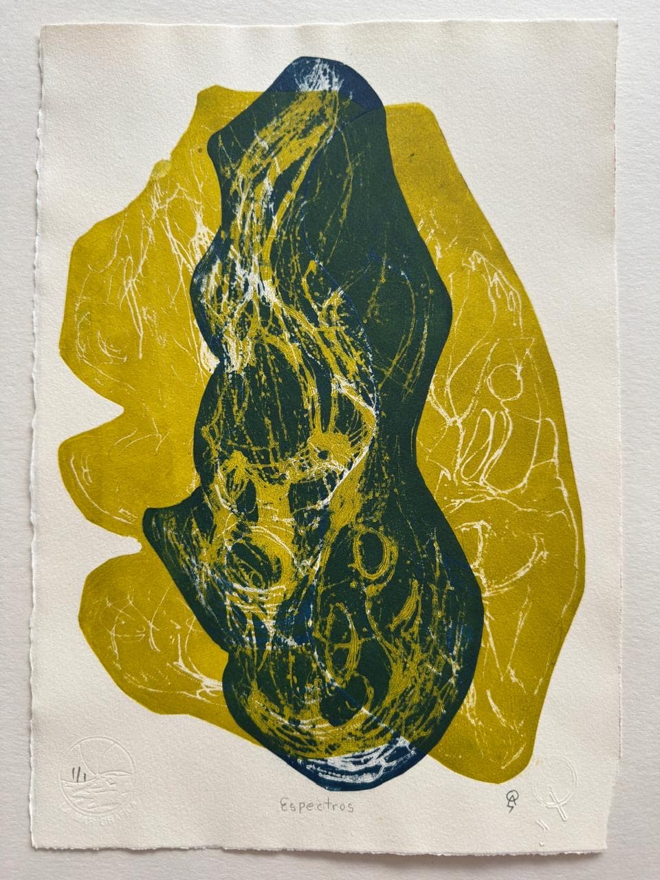 Espectros IV by Patricia Arriola, Monotipo / papel de algodón Guarro Super Alfa, 2025