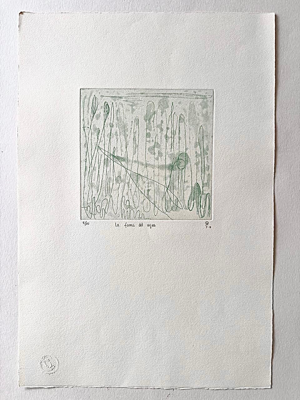 La forma del agua by Patricia Arriola, Aguafuerte, aguatinta / papel de algodón Guarro Super Alfa. 5/10, 2018