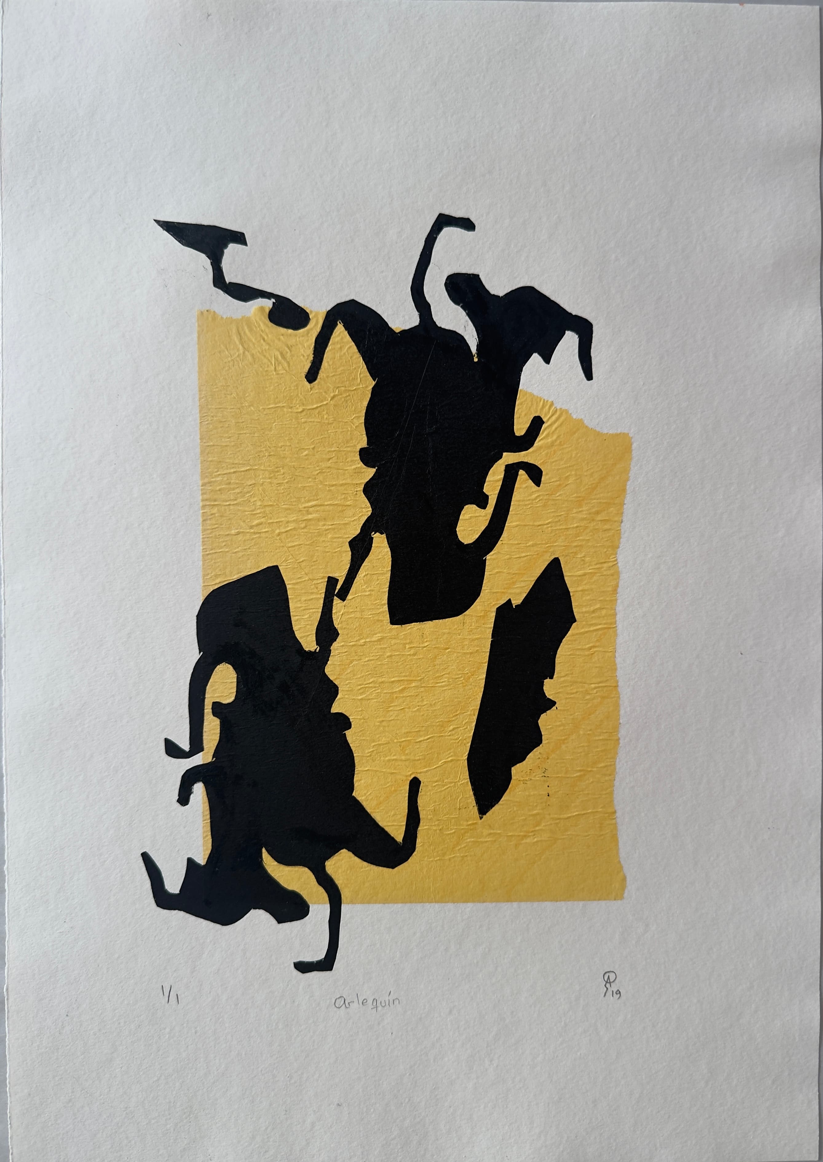 Arlequín by Patricia Arriola, Collage, monotipo / papel de algodón Guarro Super Alfa, 2020