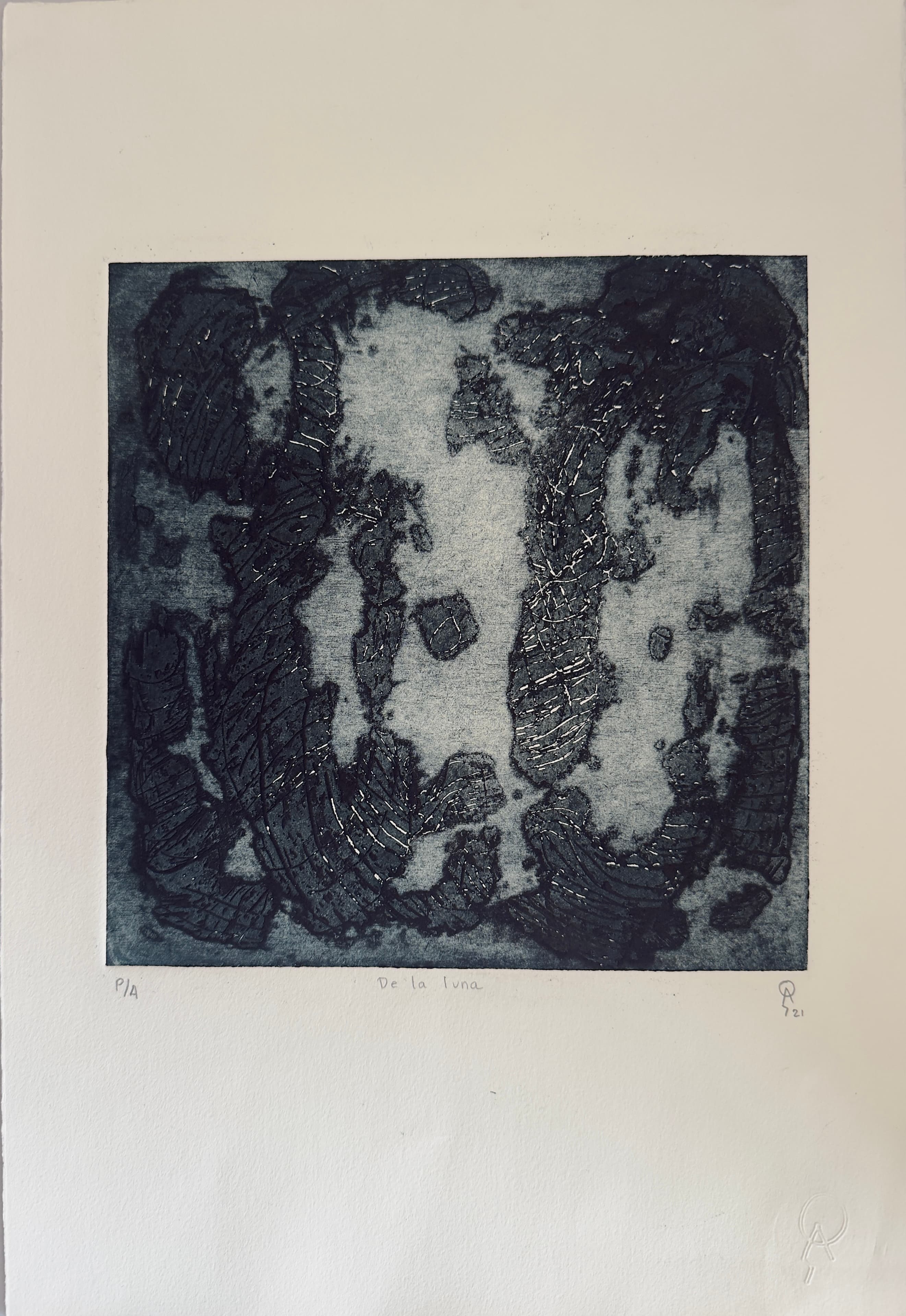 De la l una by Patricia Arriola, Monotipo / papel de algodón Guarro Super Alfa, 2021
