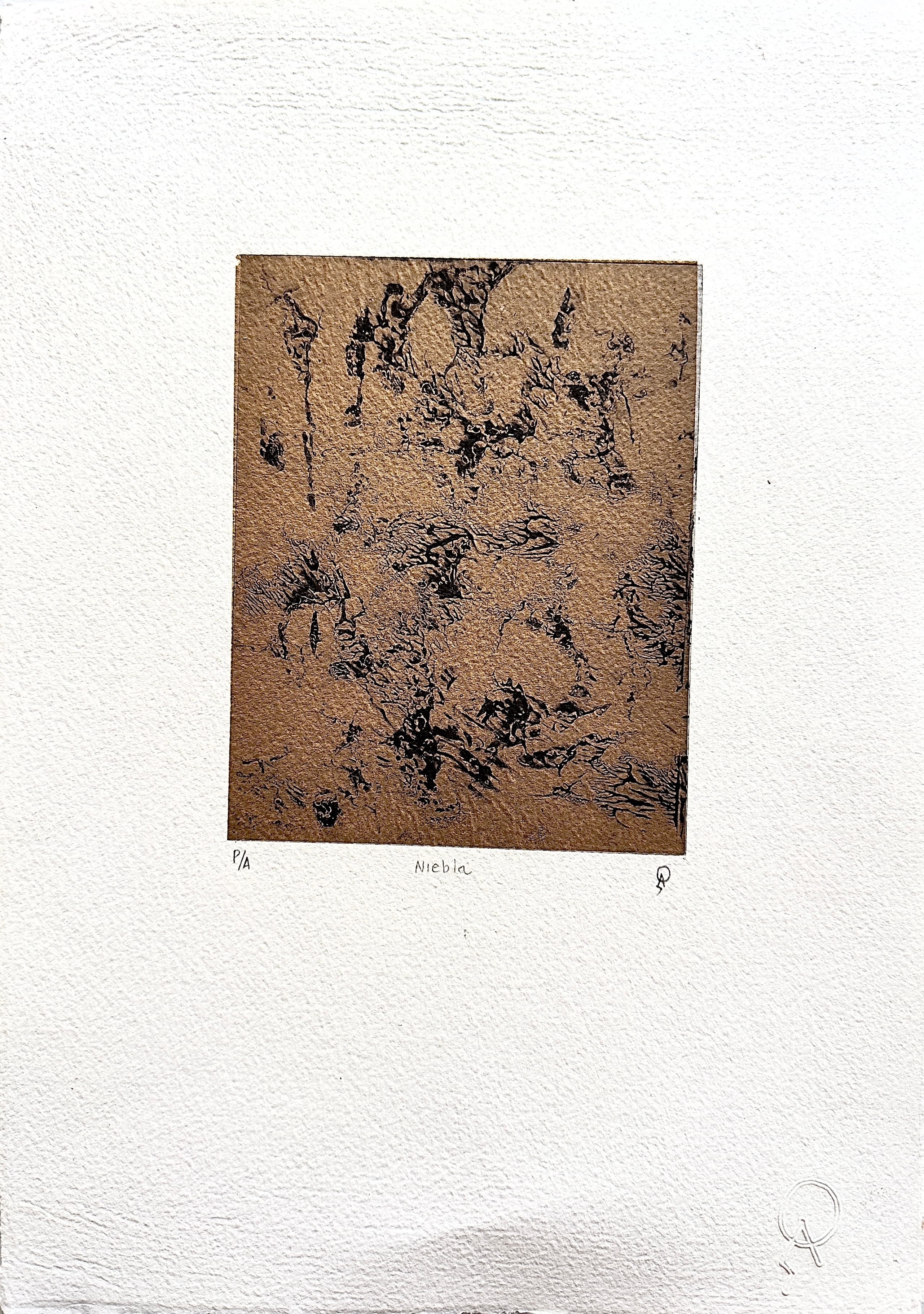 Niebla by Patricia Arriola, Aguatinta, chineccoll / papel de algodón Fabriano, 2020